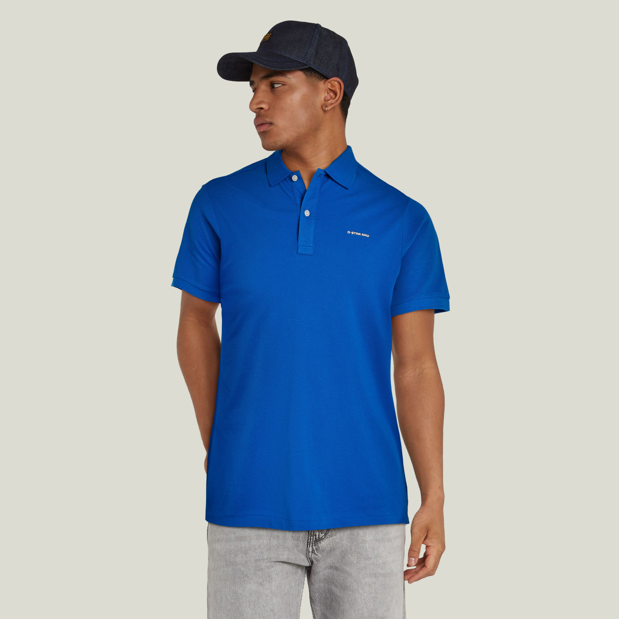 Oluv Slim Poloshirt - Mittelblau - Herren