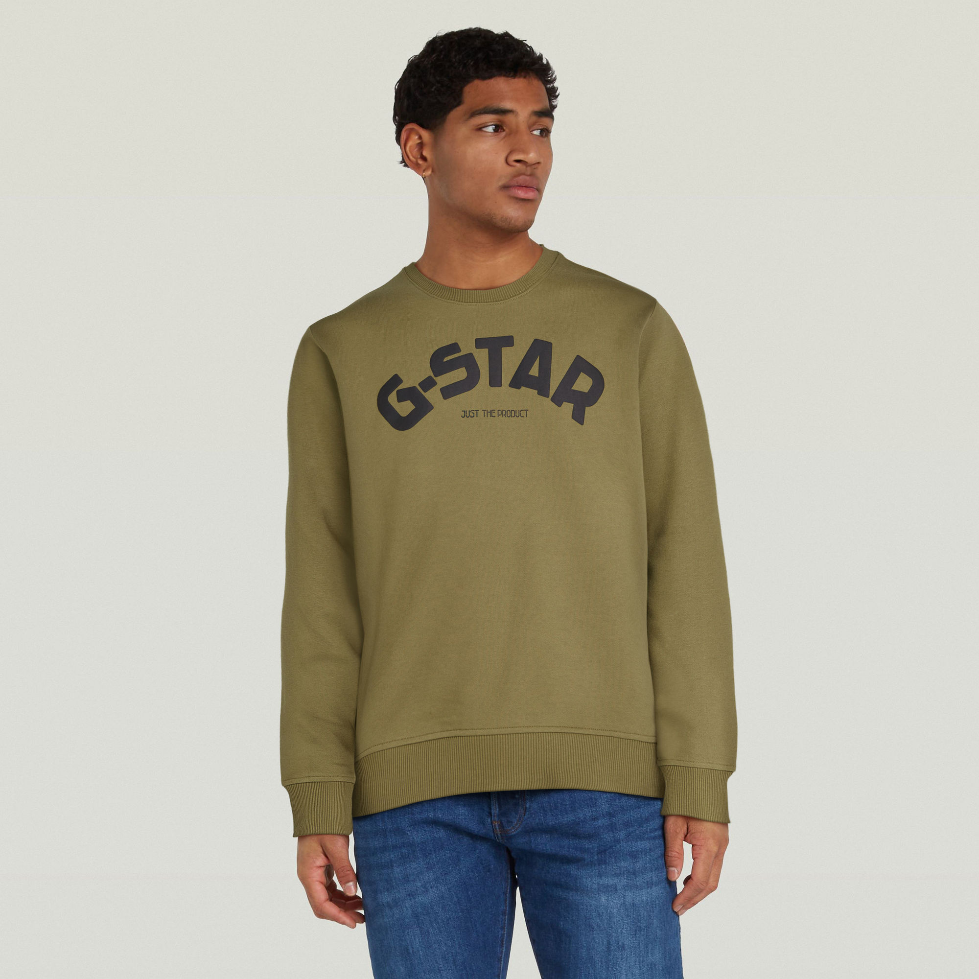 

Puff Logo Print Crew Sweater - Green - Men