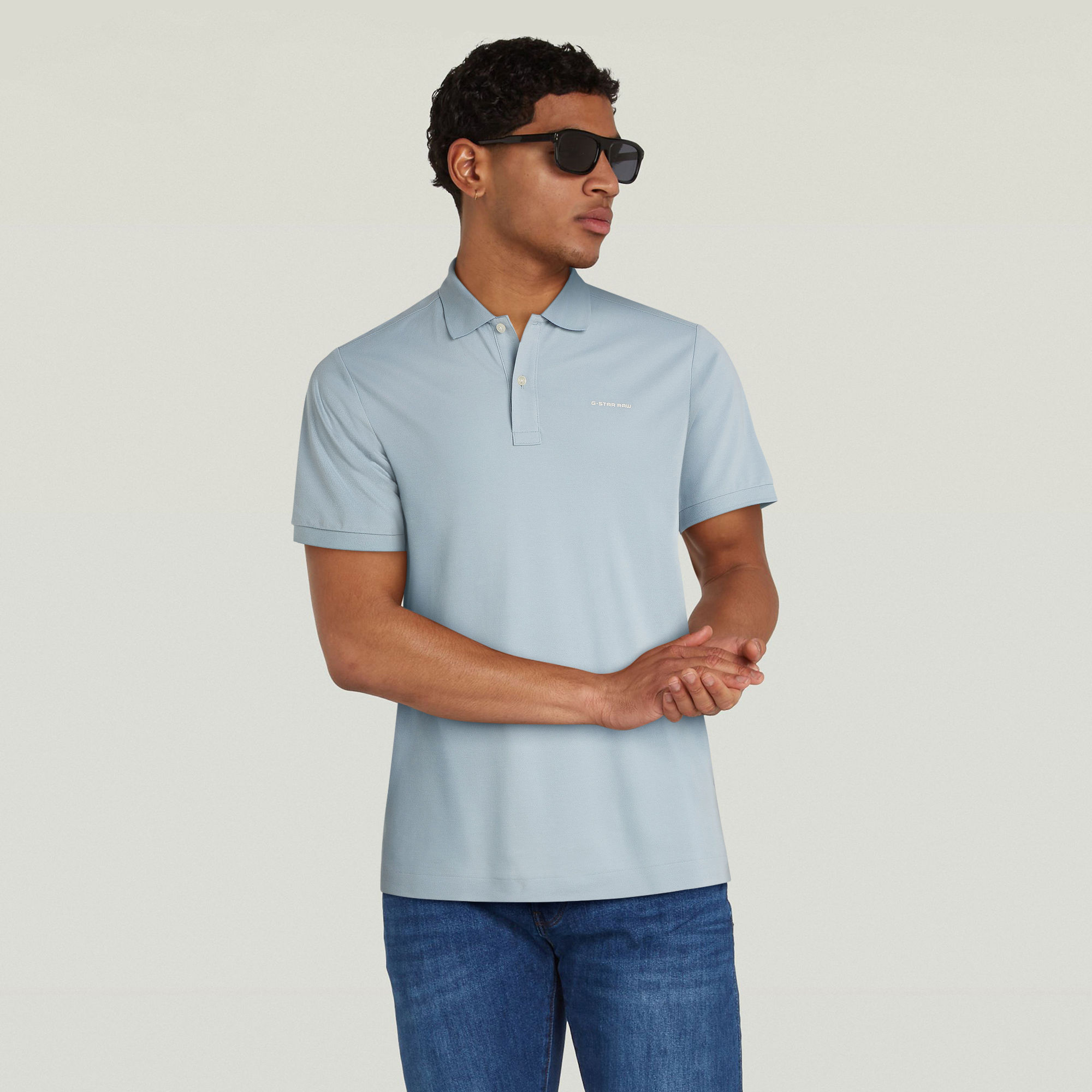 

Oluv Slim Polo - Light blue - Men