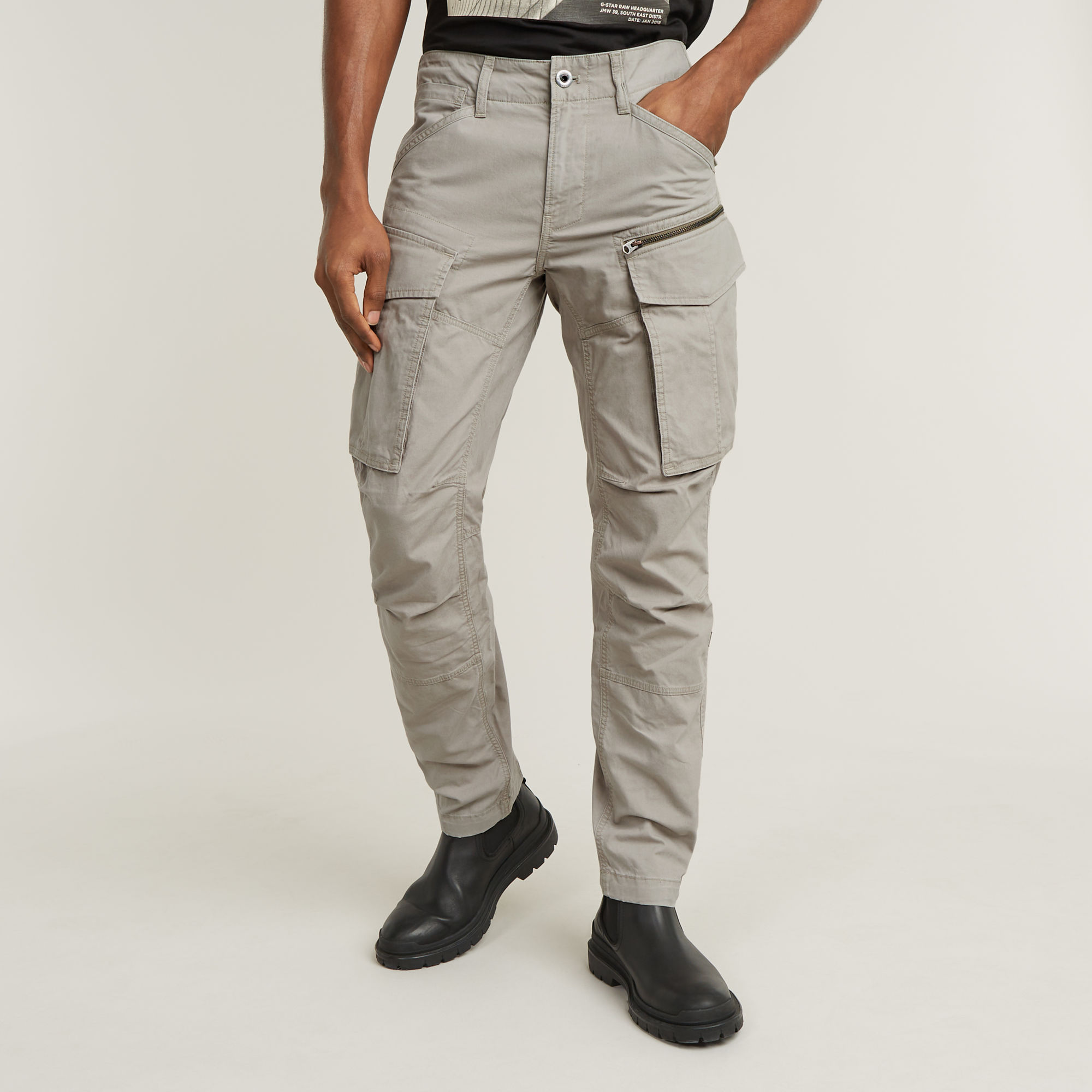 

Rovic Zip 3D Regular Tapered Pants - Beige - Men