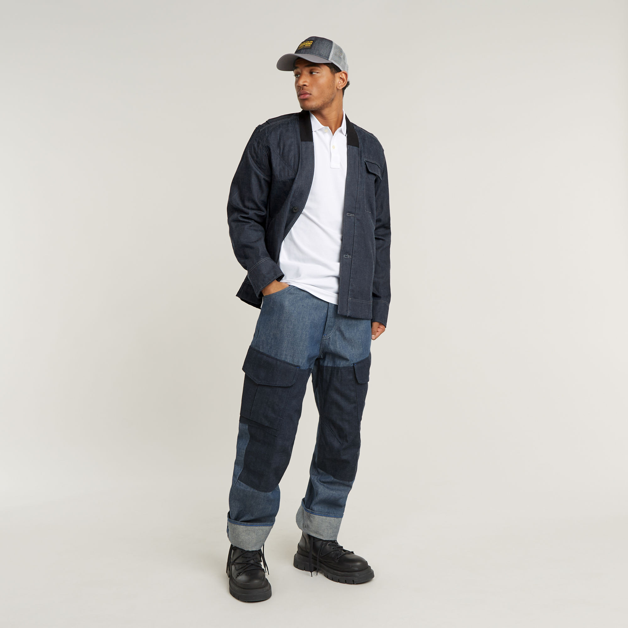 G-Star RAW Dunda Slim Stripe Polo Wit Heren
