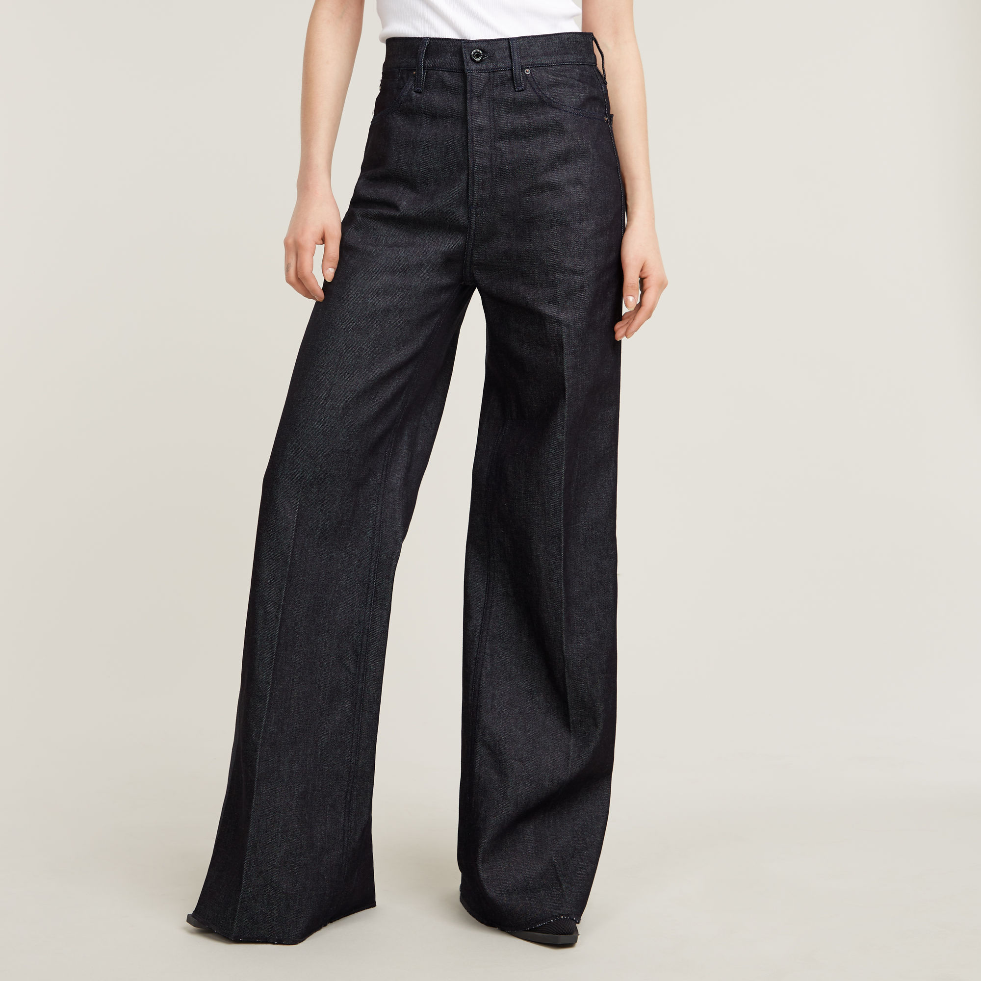 Deck Ultra High Wide Leg Jeans - Dunkelblau - Damen