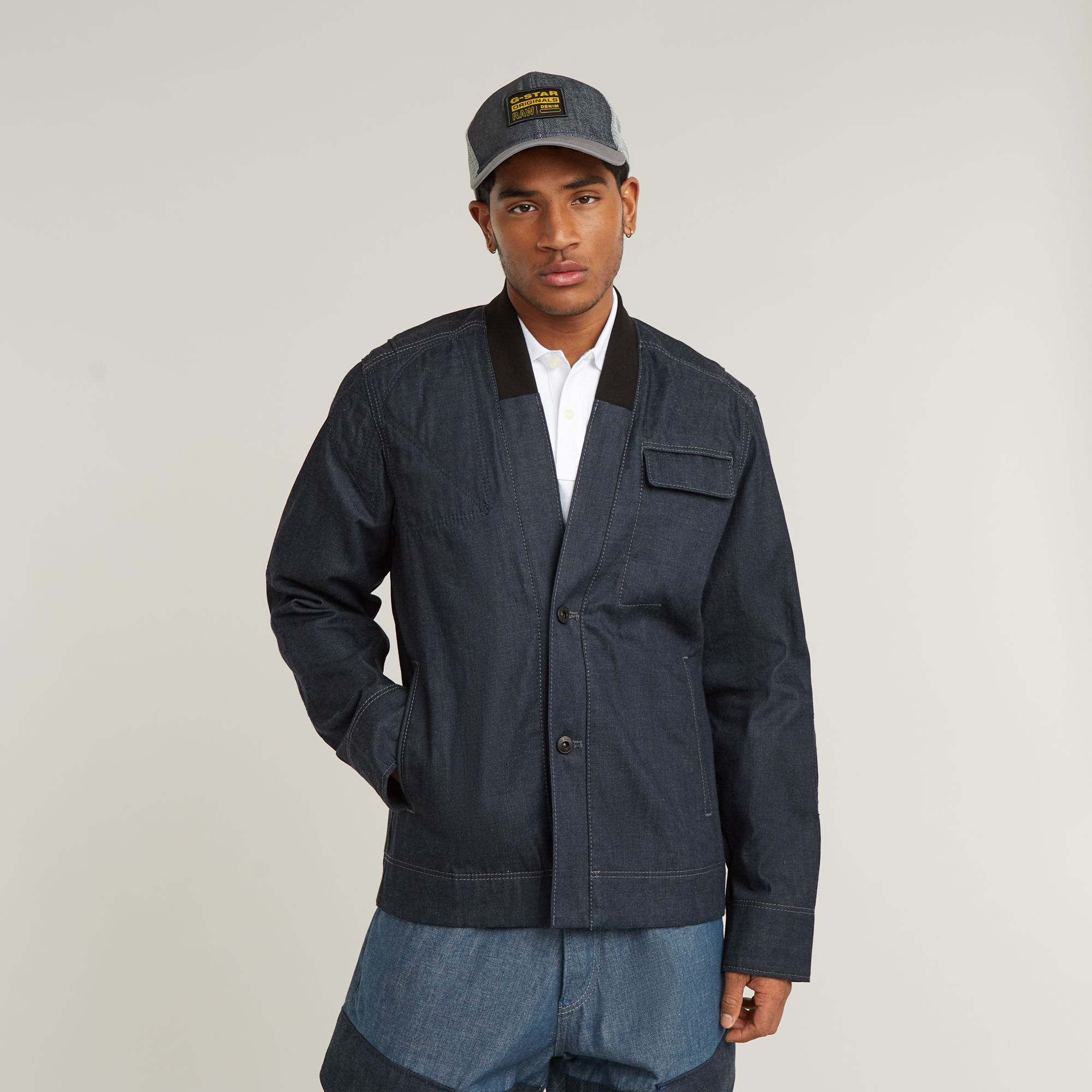 

Reinforced Shoulder Jacket - Dark blue - Men