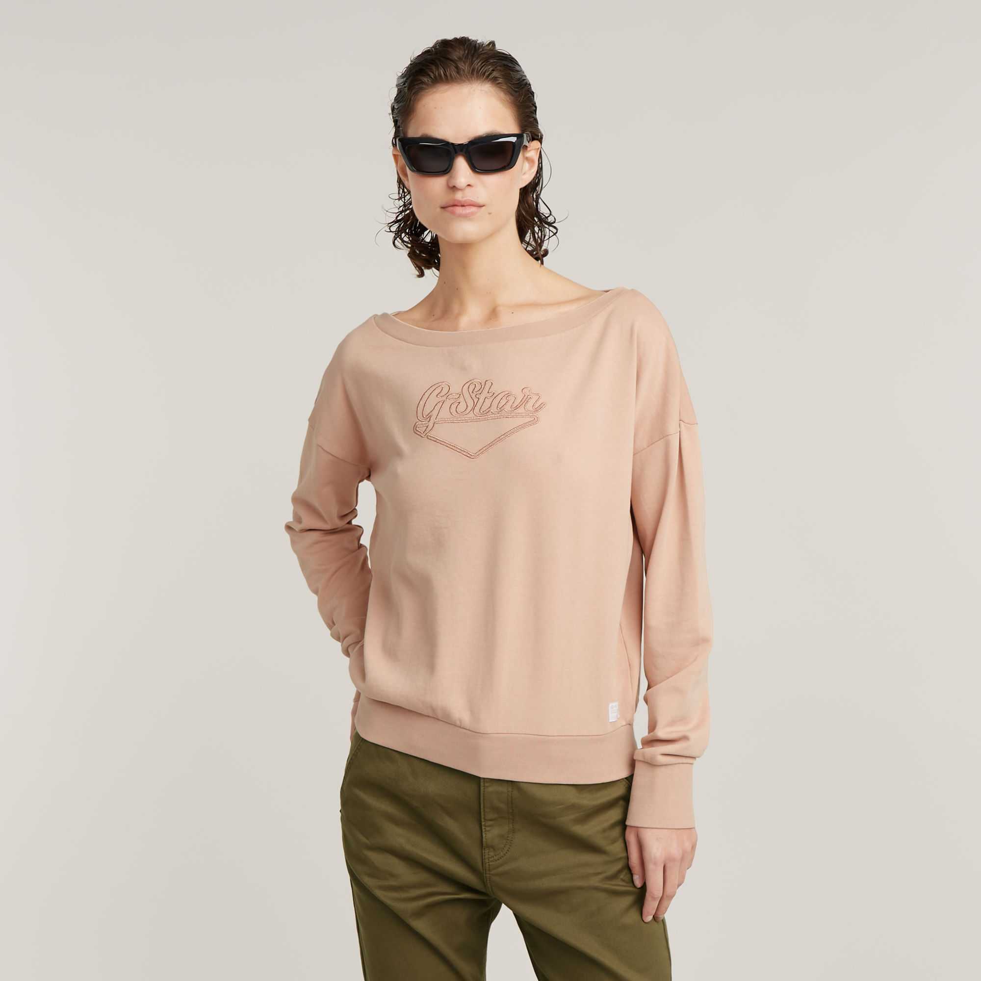 G-Star RAW Boothals Sweater Loose Roze Dames