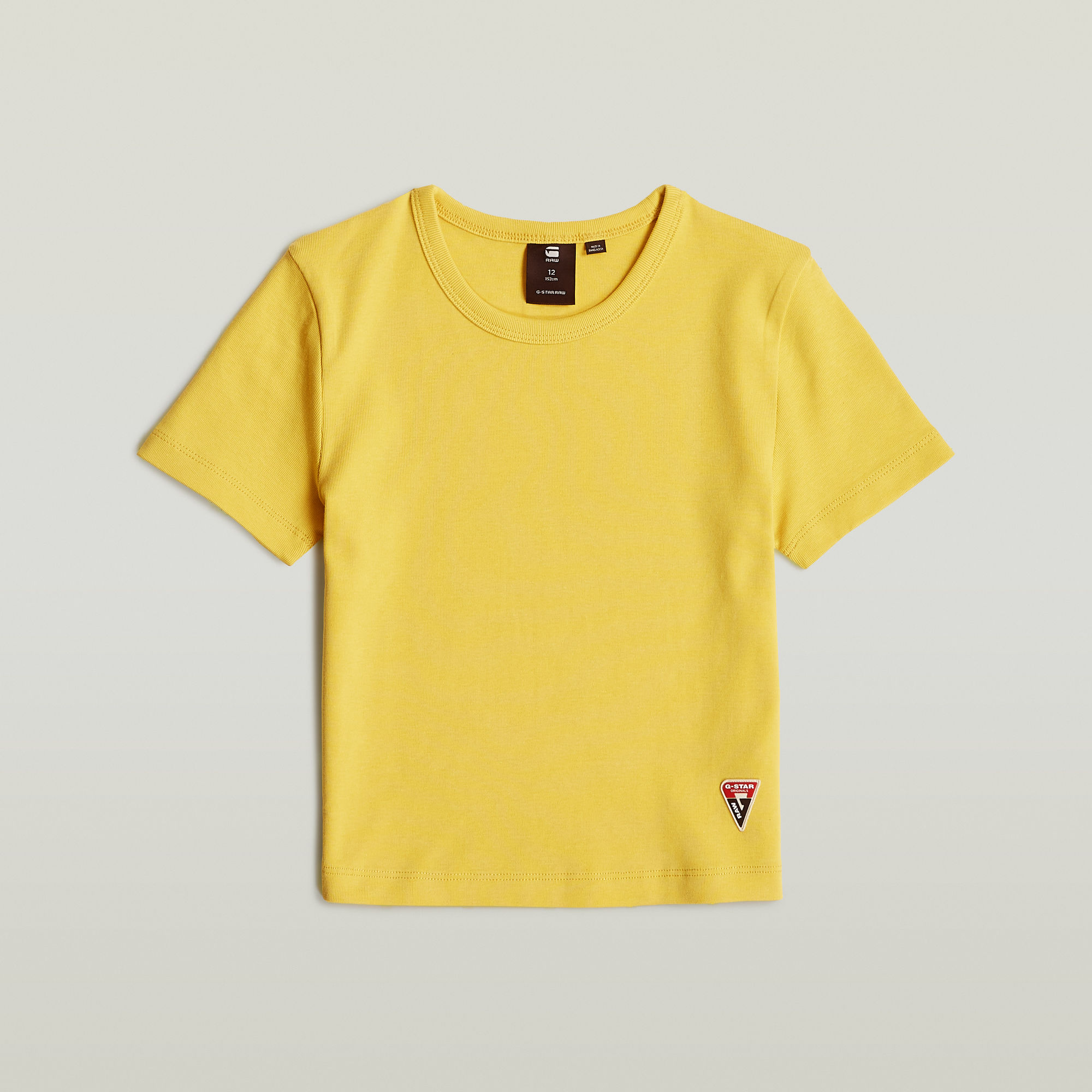 G-Star Raw T-shirt t-shirt s\s slim crop geel Meisjes Katoen Ronde hals 152