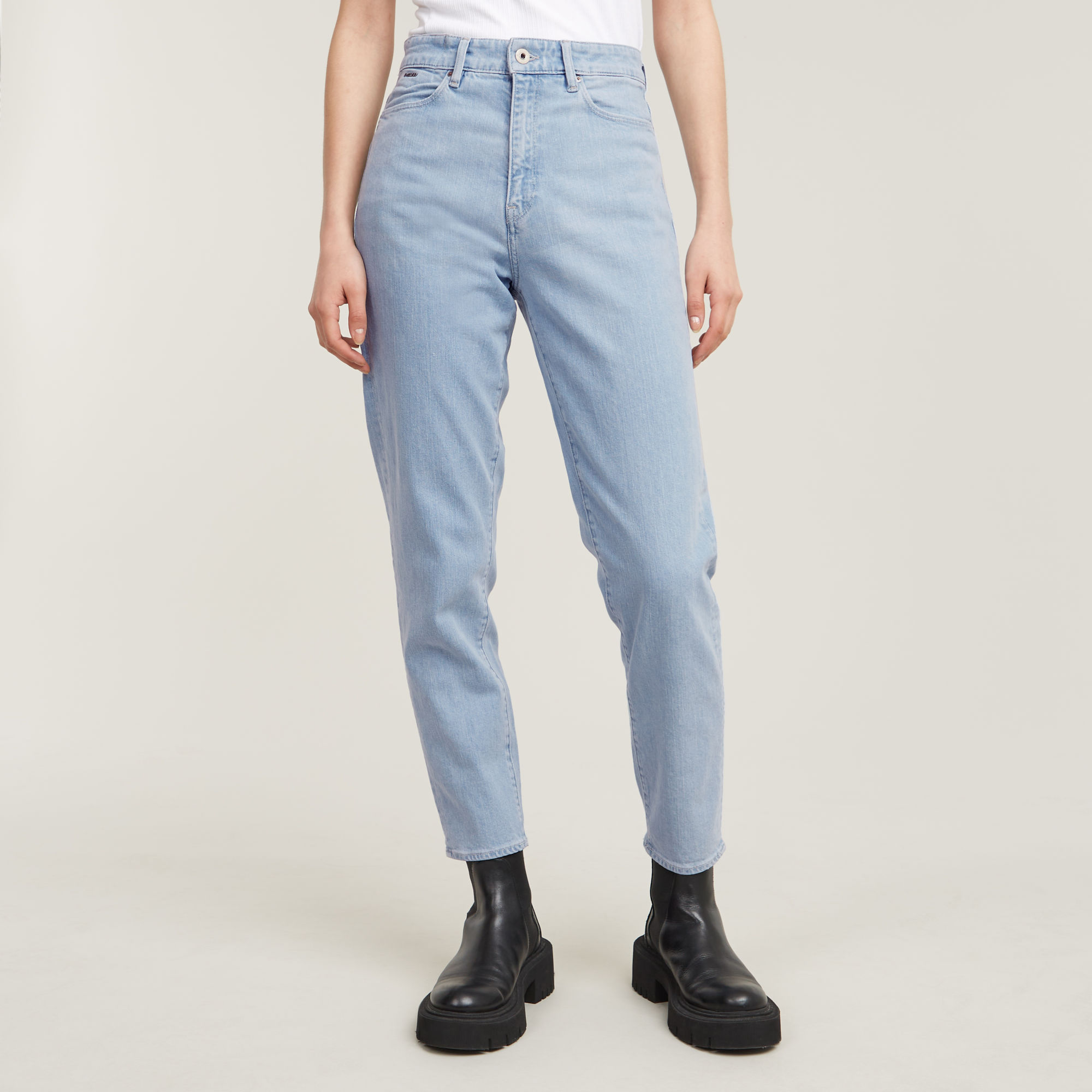 G-Star RAW Janeh Ultra High Mom Ankle Jeans Lichtblauw Dames