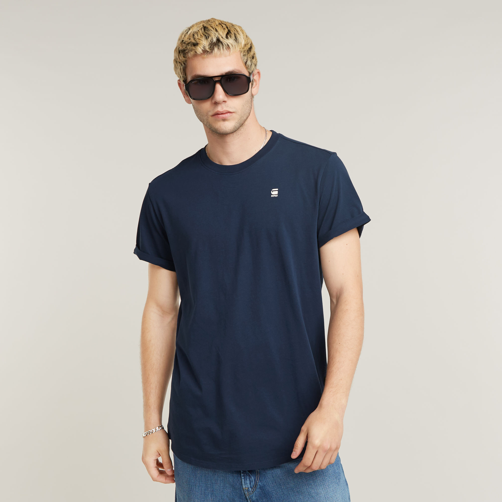 

Lash Ribbed T-Shirt - Dark blue - Men