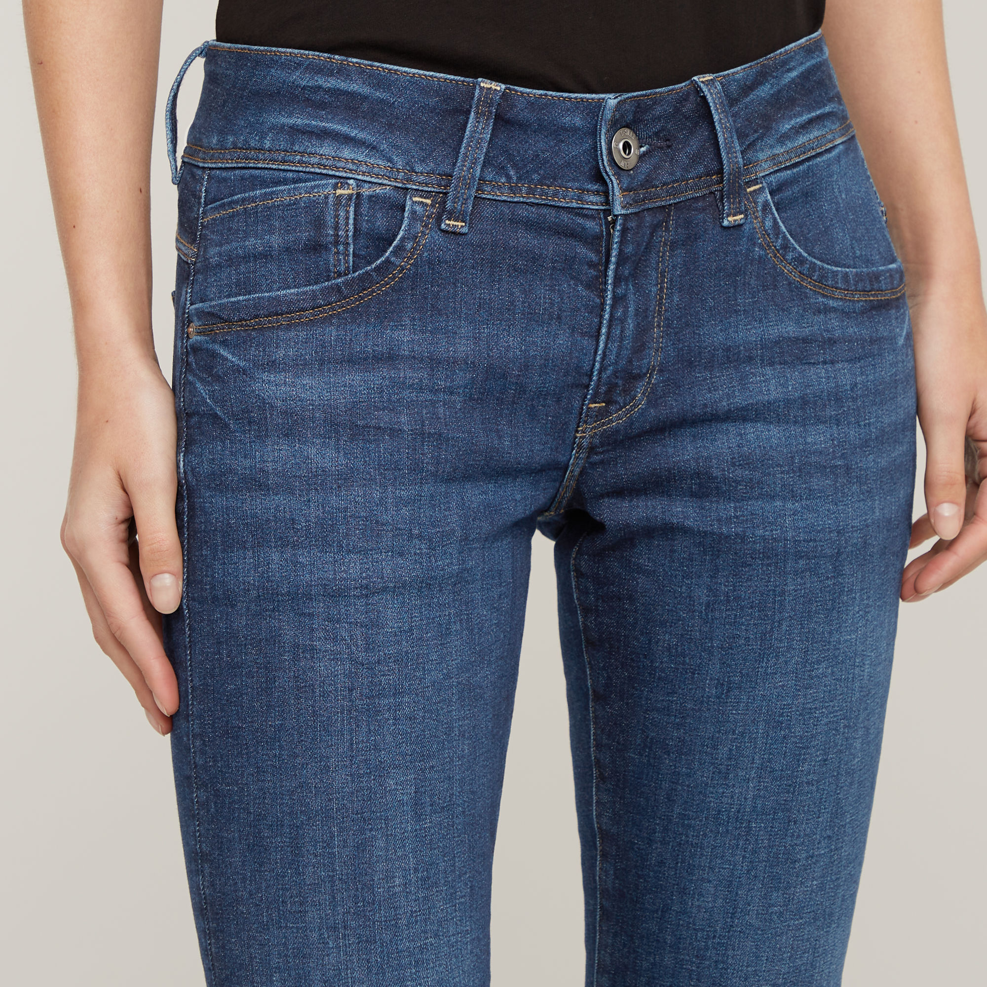 G-Star RAW Lynn Mid Skinny Jeans Donkerblauw Dames
