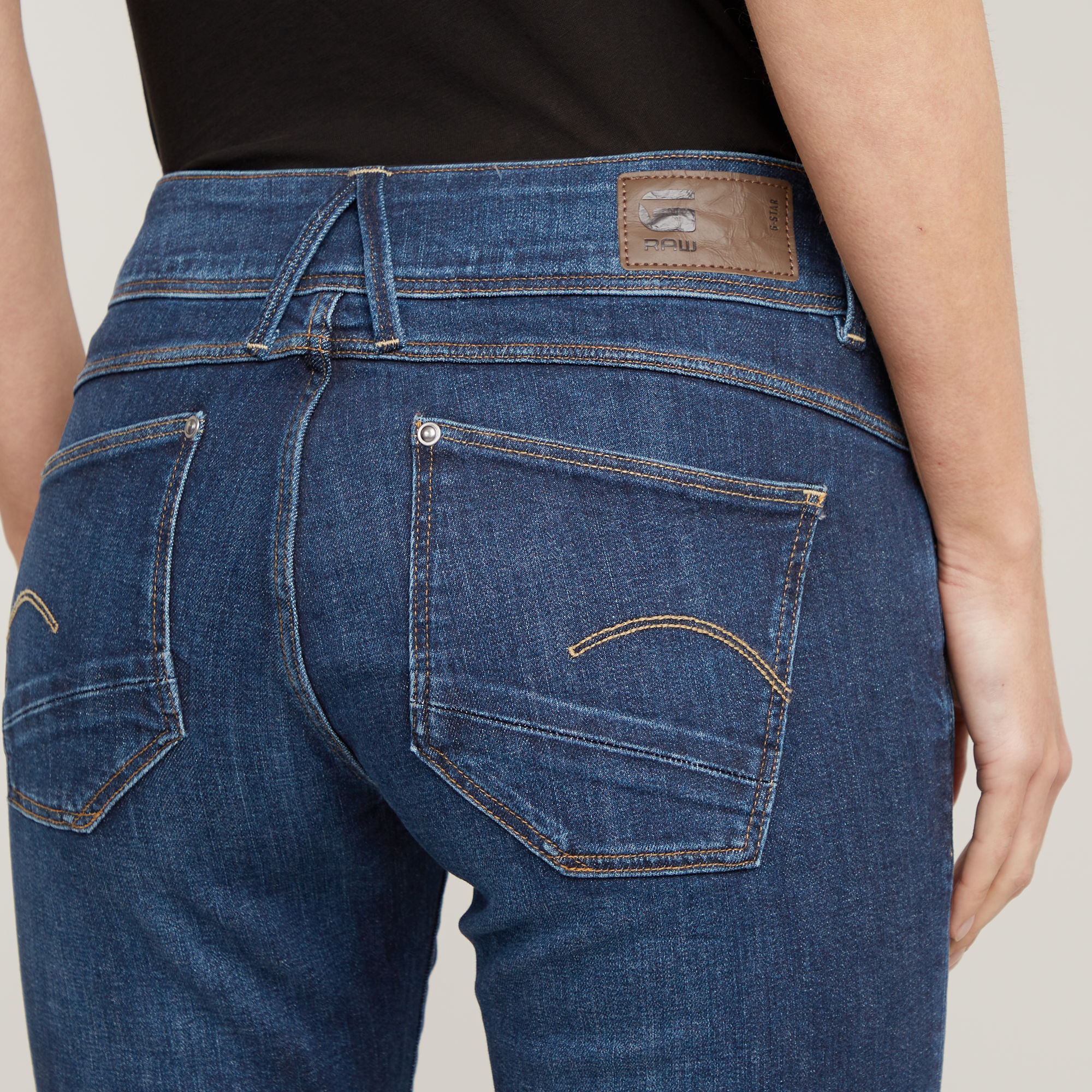 G-Star RAW Lynn Mid Skinny Jeans Donkerblauw Dames