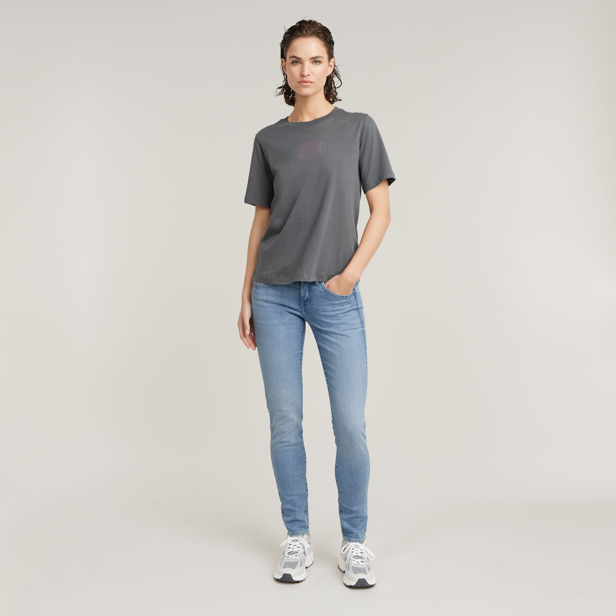 G-Star RAW Lynn Mid Skinny Jeans Midden blauw Dames