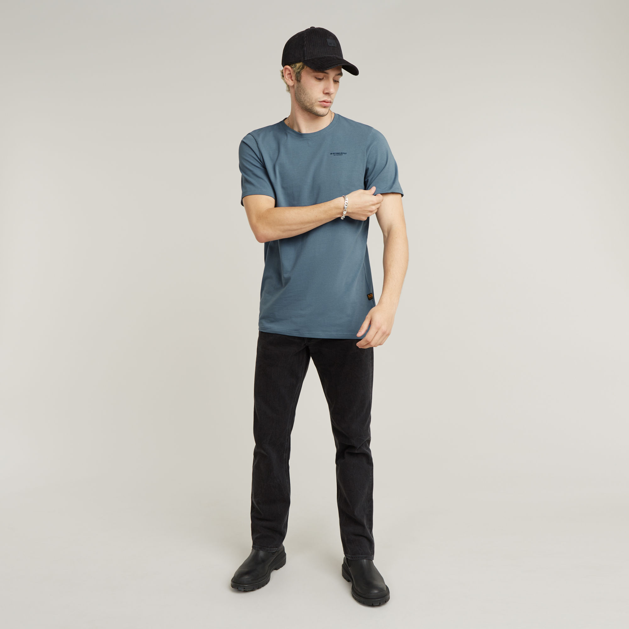 G-Star RAW Slim Base T-Shirt Midden blauw Heren