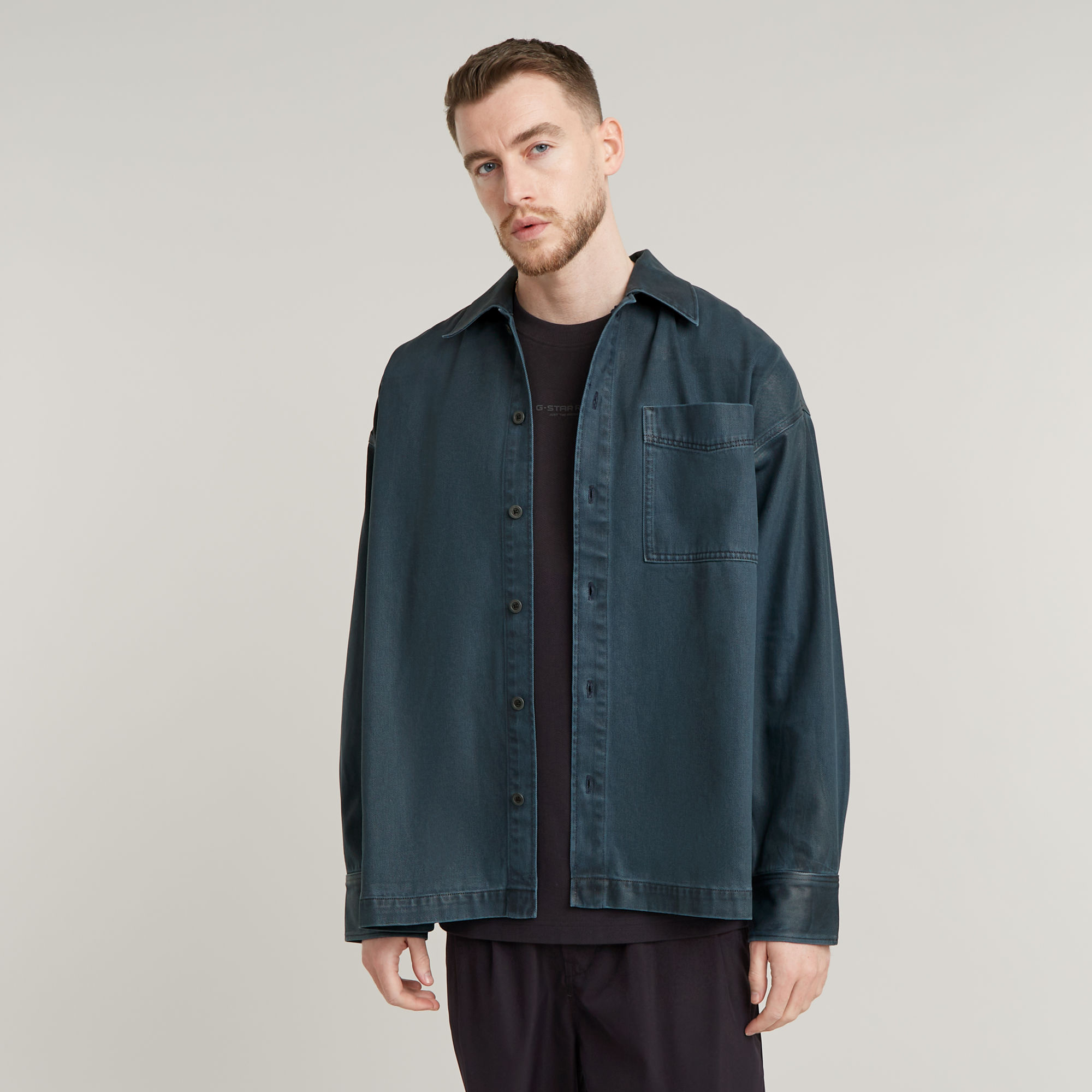 G-Star RAW Boxy Fit Shirt Donkerblauw Heren