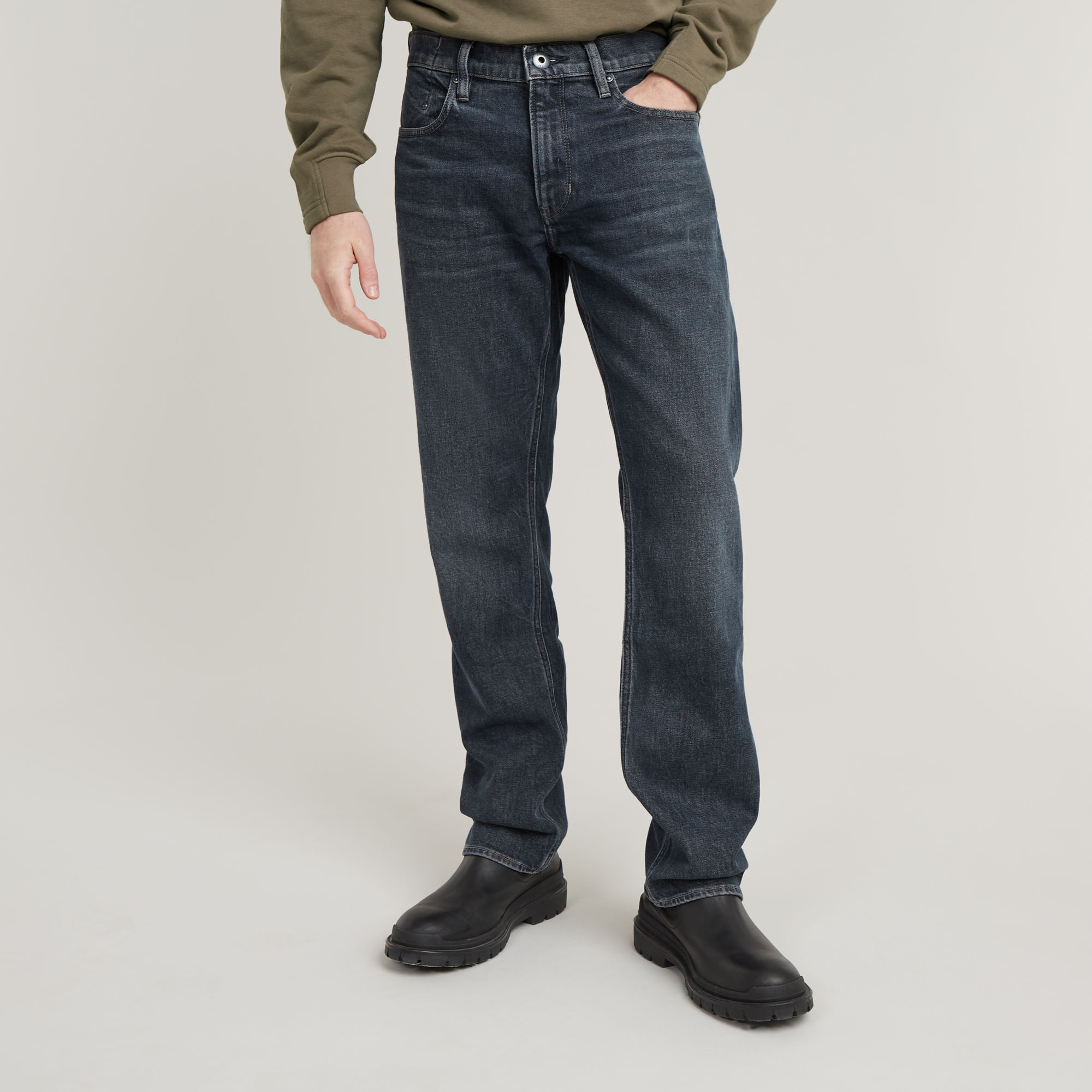 G-Star RAW Mosa Straight Jeans Donkerblauw Heren