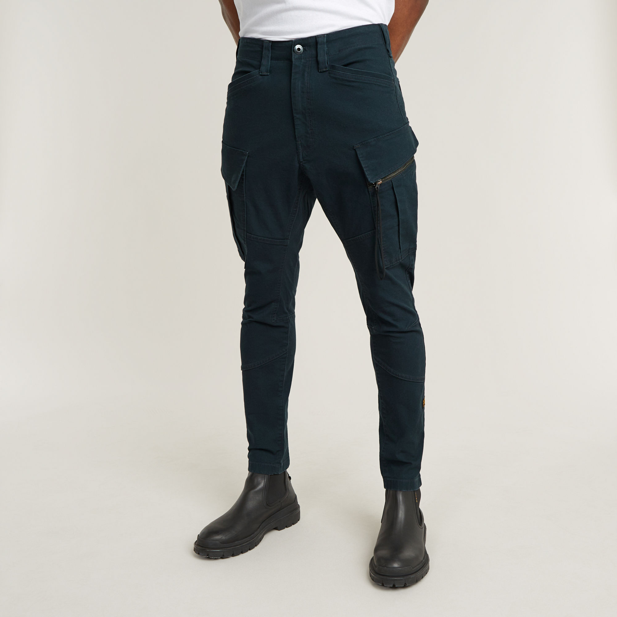 G-Star RAW Zip Pocket 3D Skinny Cargo Broek 2.0 Donkerblauw Heren
