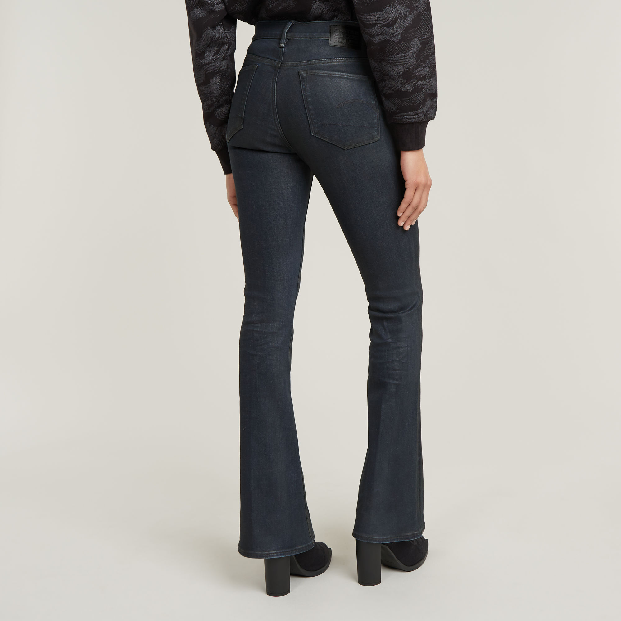 G-Star RAW 3301 Flare Jeans Donkerblauw Dames