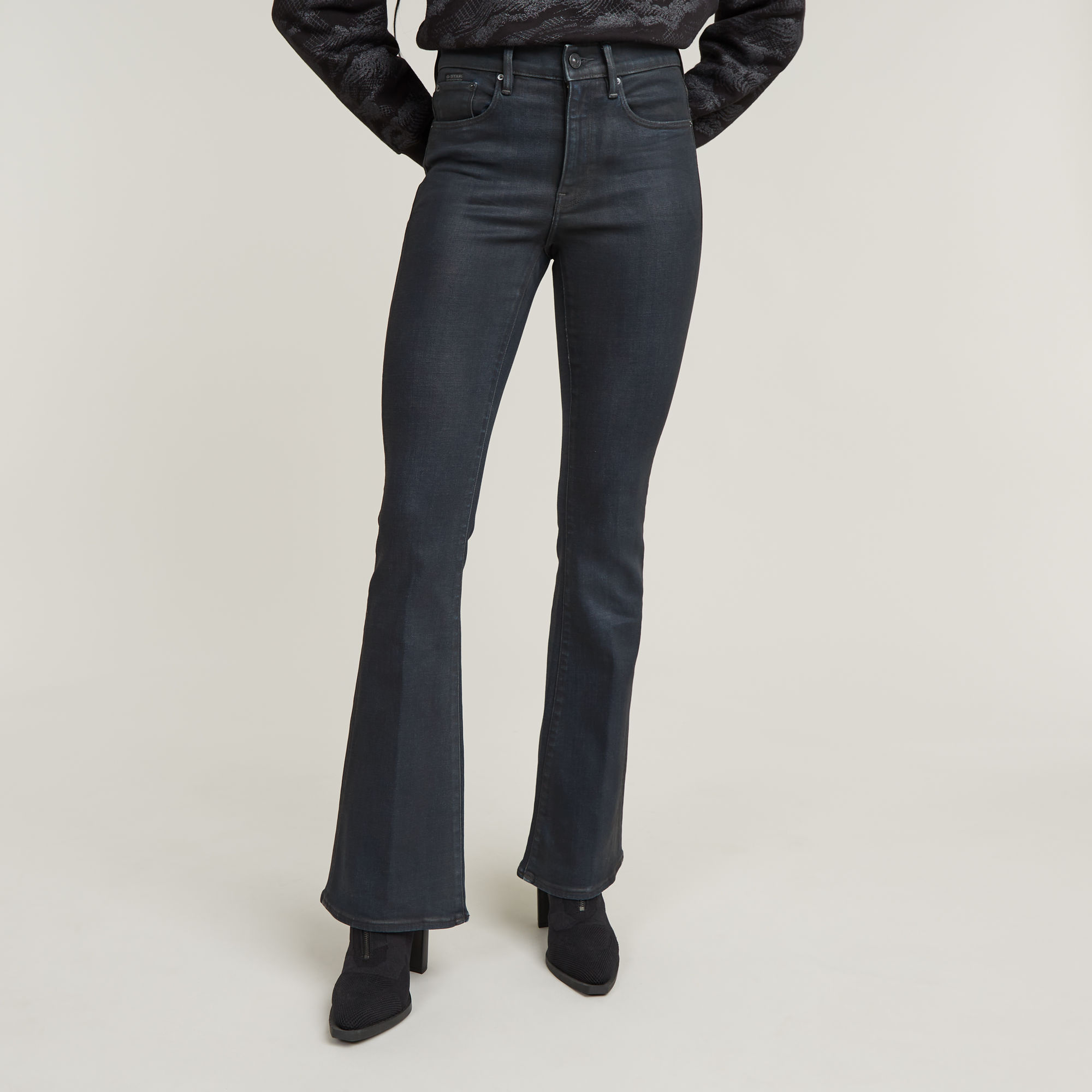 G-Star RAW 3301 Flare Jeans Donkerblauw Dames