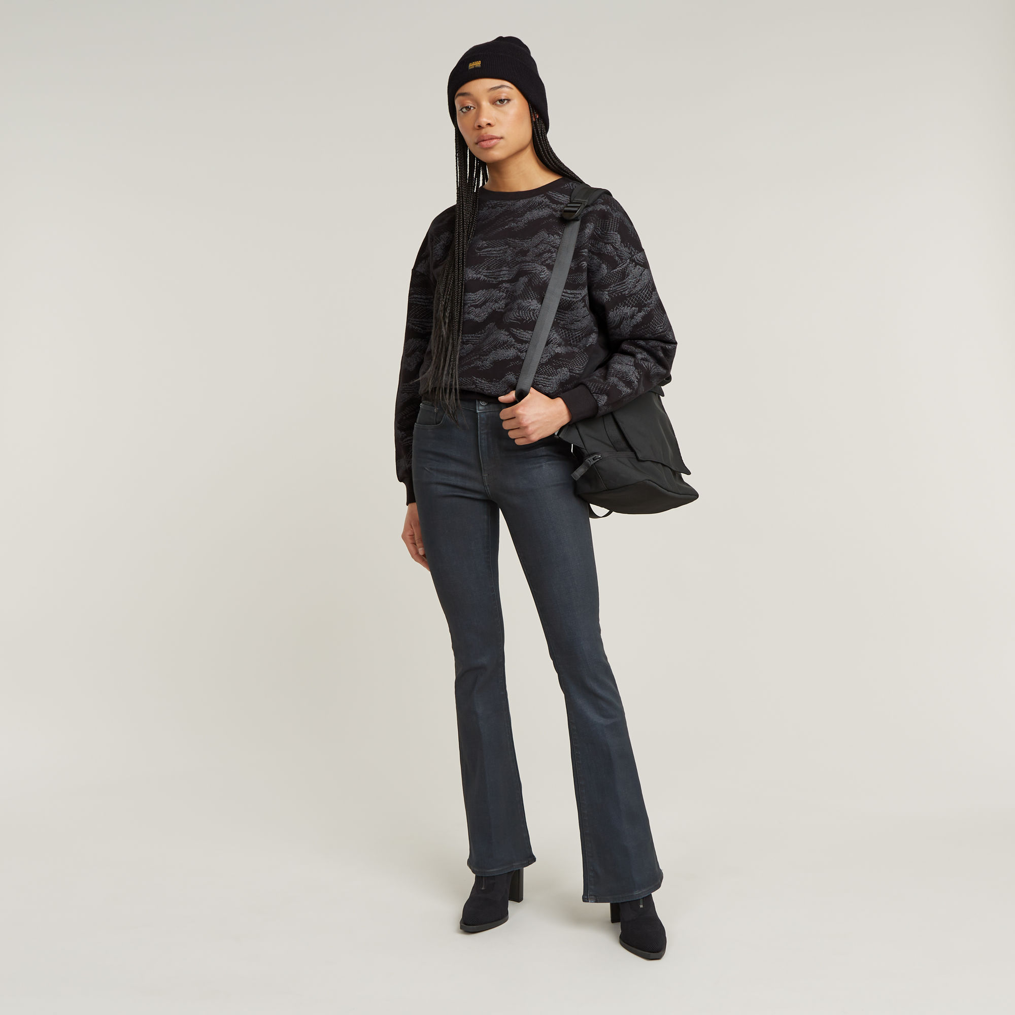 G-Star RAW 3301 Flare Jeans Donkerblauw Dames