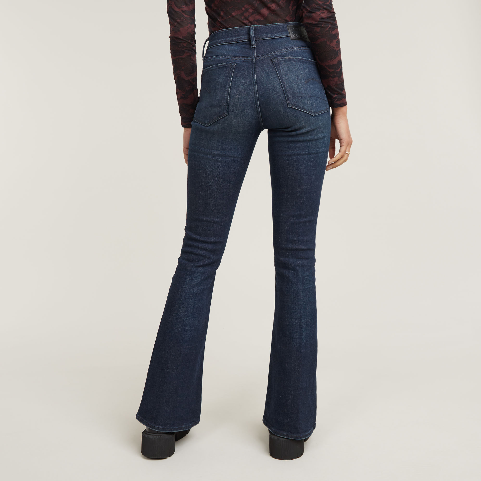 G-Star RAW 3301 Flare Jeans Donkerblauw Dames