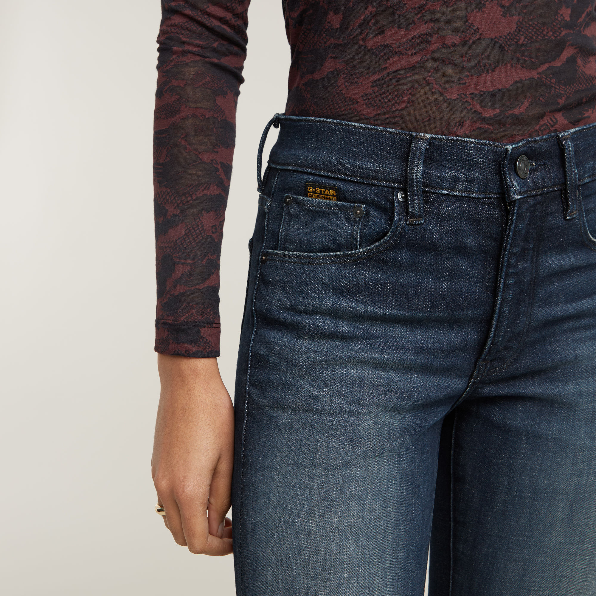 G-Star RAW 3301 Flare Jeans Donkerblauw Dames