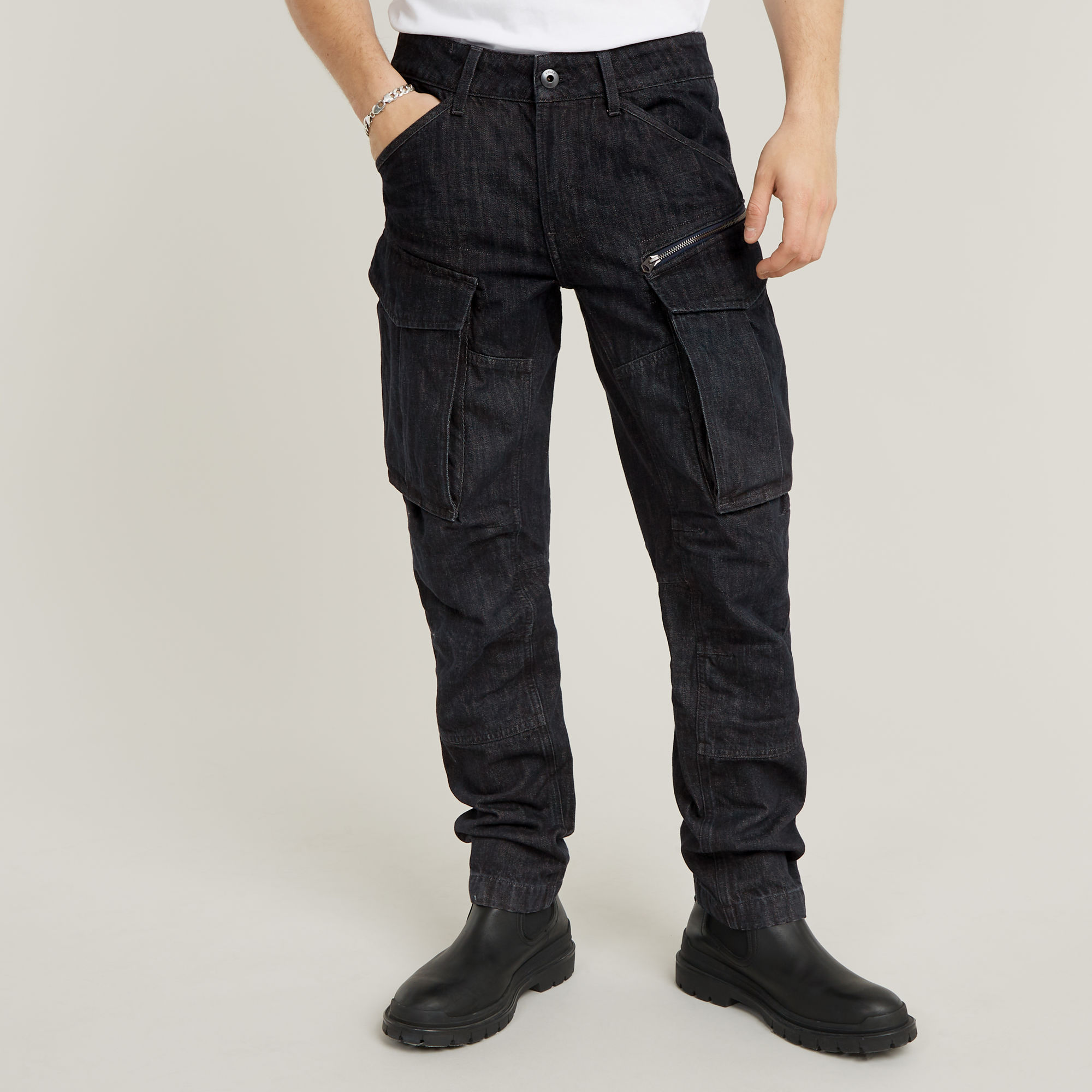 

Rovic Zip 3D Regular Tapered Denim Jeans - Black - Men