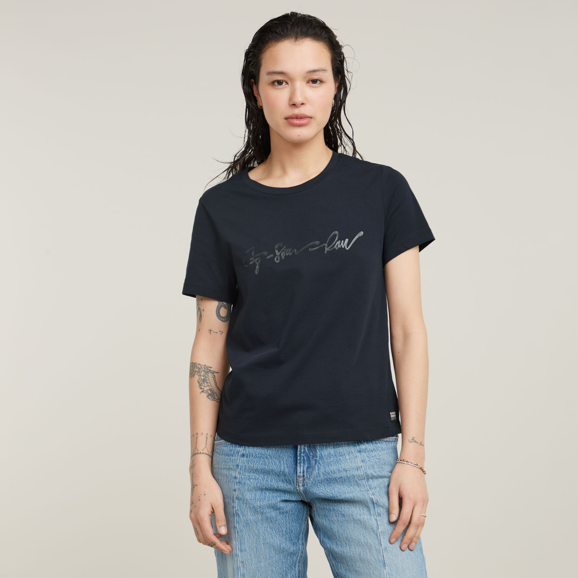 

G-Script Shiny Top - Dark blue - Women