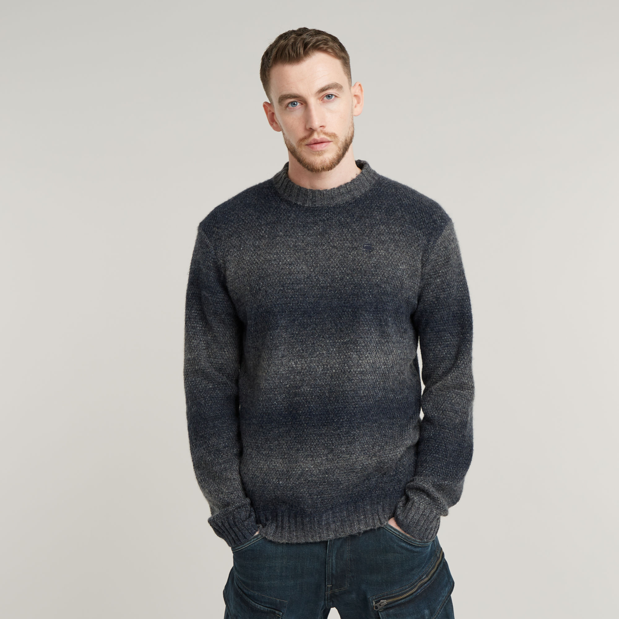 Gradient Knitted Pullover - Mehrfarbig - Herren