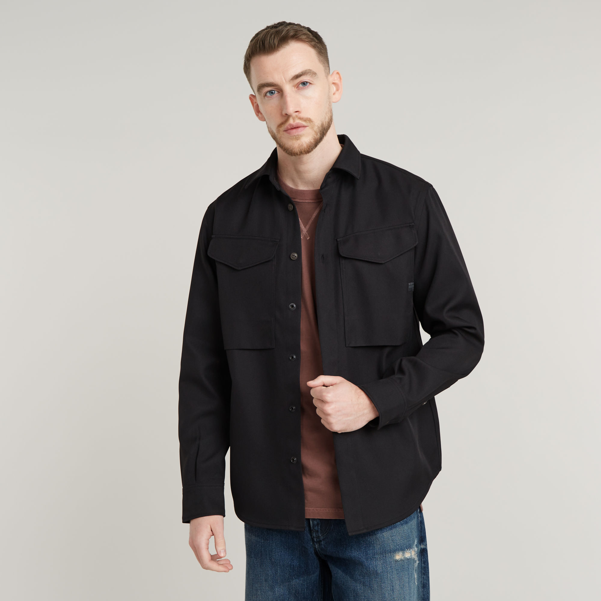 

Cargo Pocket Regular Shirt - Black - Men