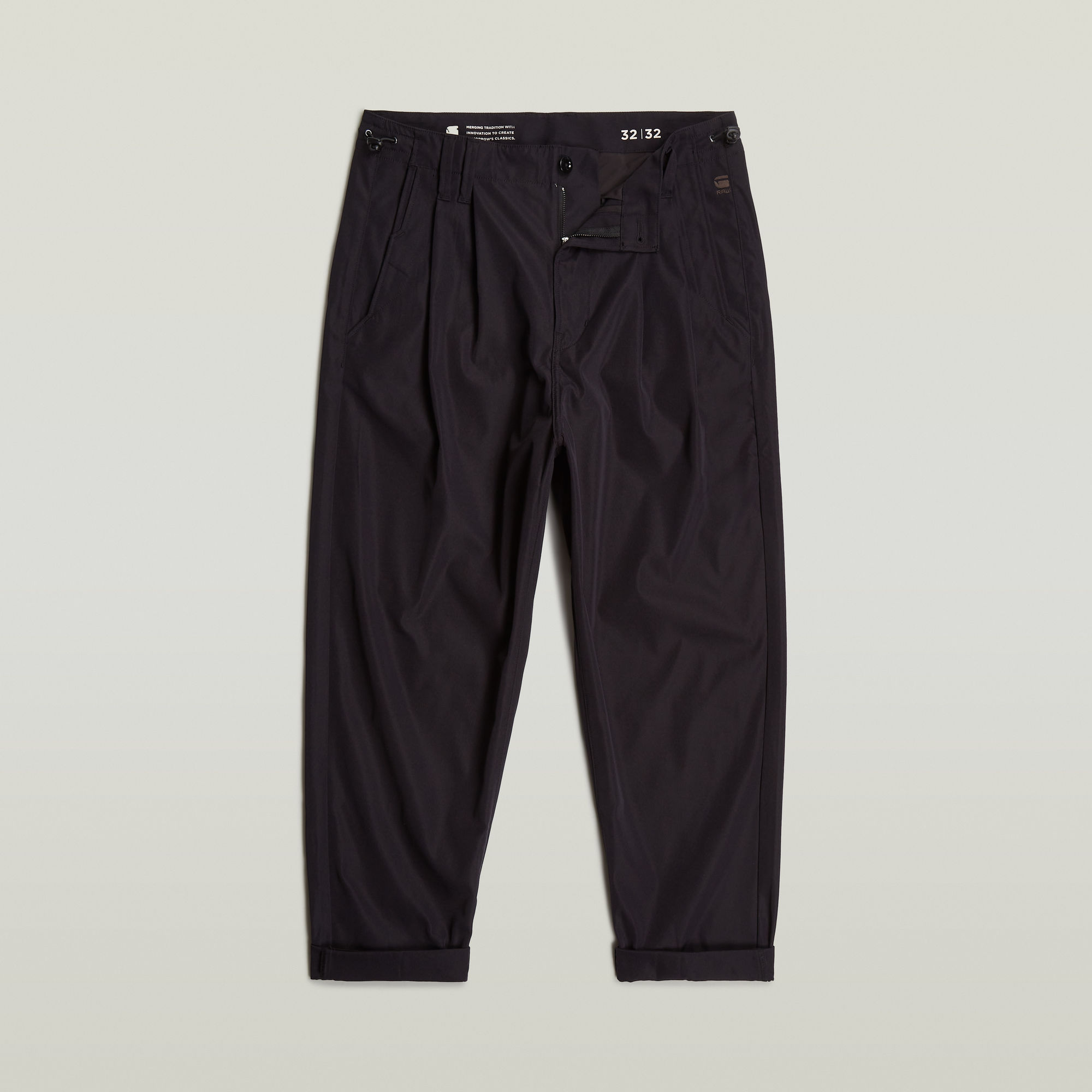 G-Star RAW Pleated Tech Chino Relaxed Zwart Heren