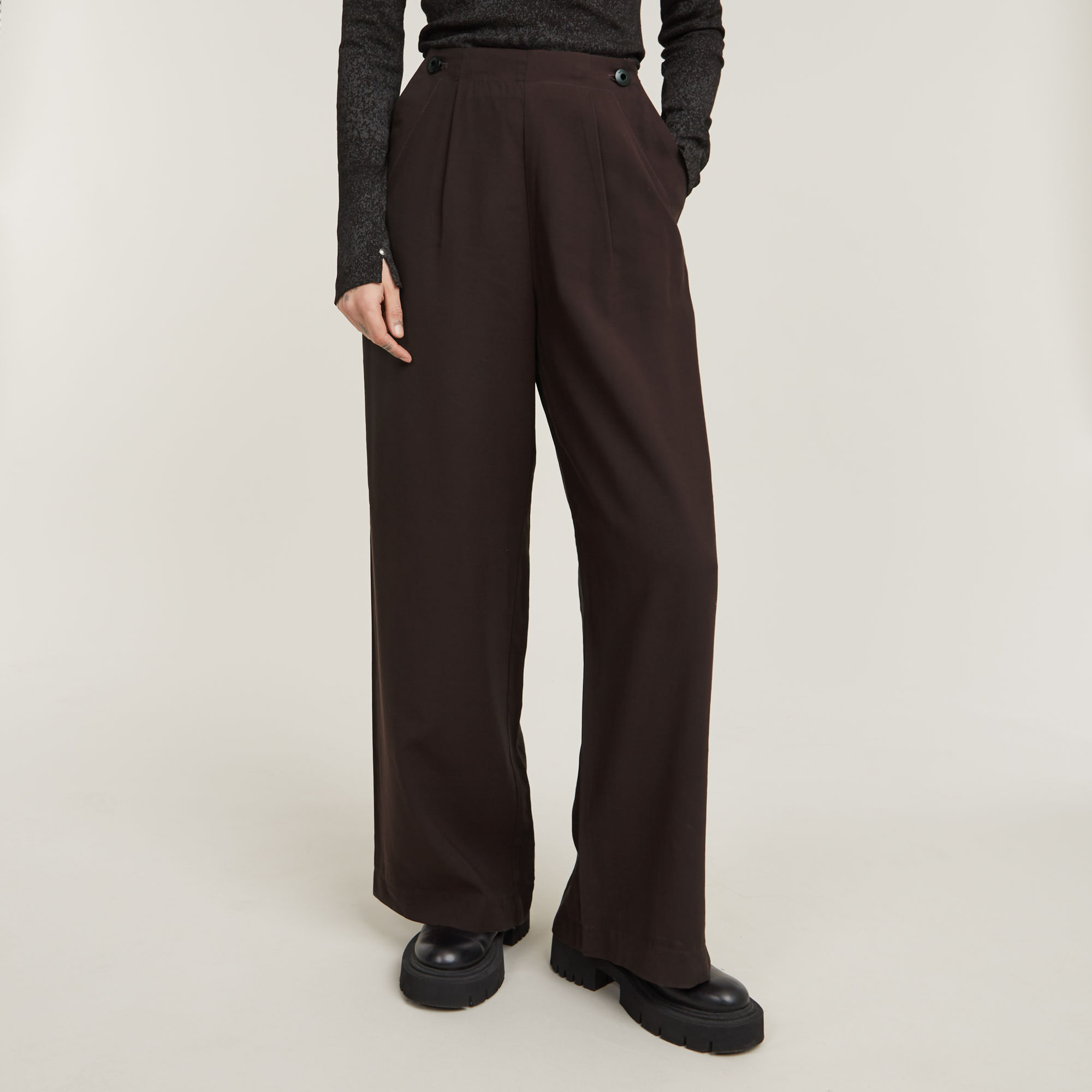 Holiday Wide Leg Pants - Braun - Damen