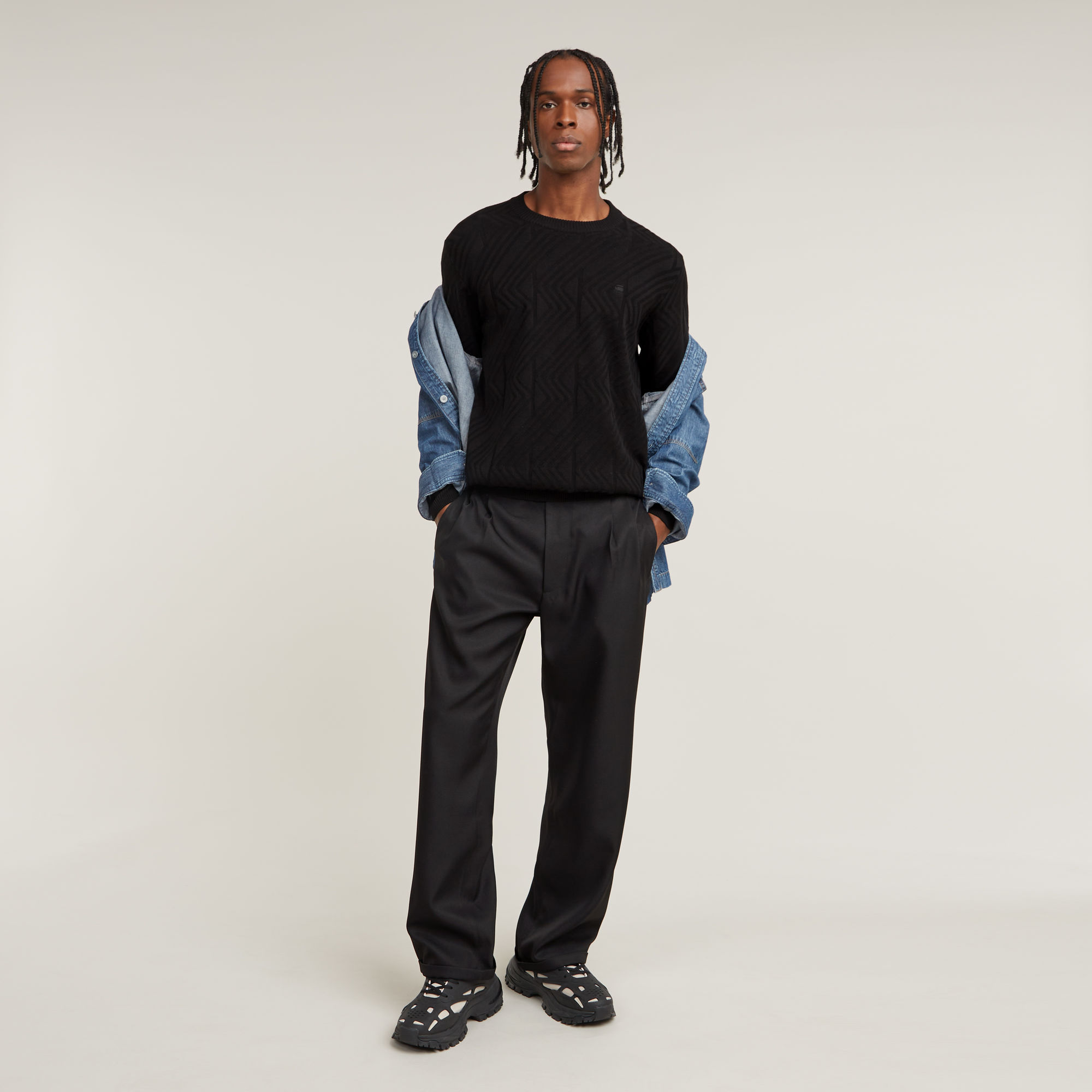 G-Star RAW Pleated Chino Relaxed Zwart Heren
