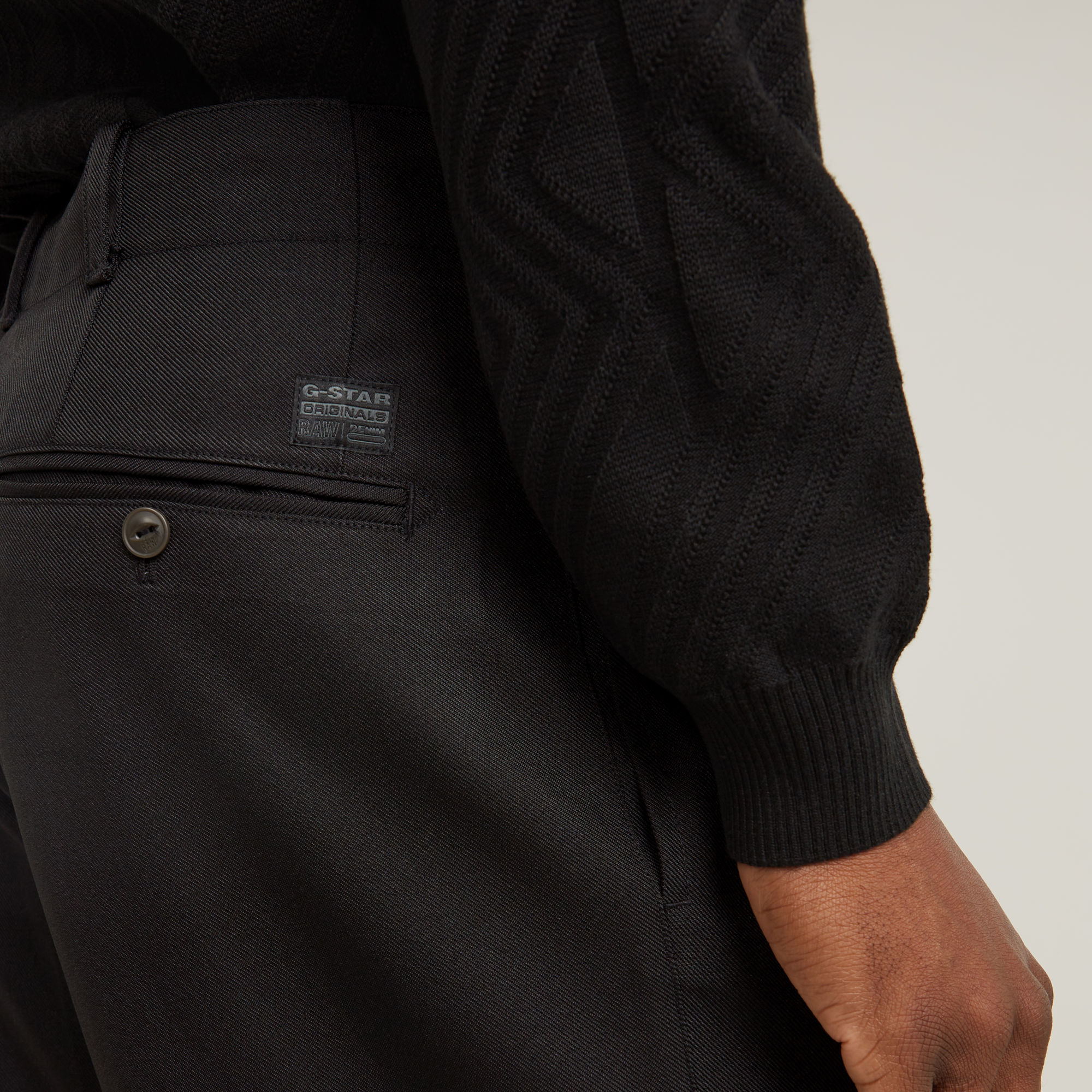 G-Star RAW Pleated Chino Relaxed Zwart Heren
