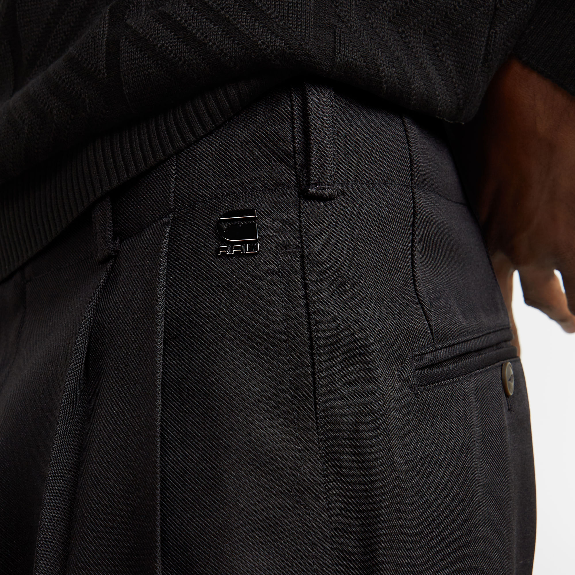 G-Star RAW Pleated Chino Relaxed Zwart Heren