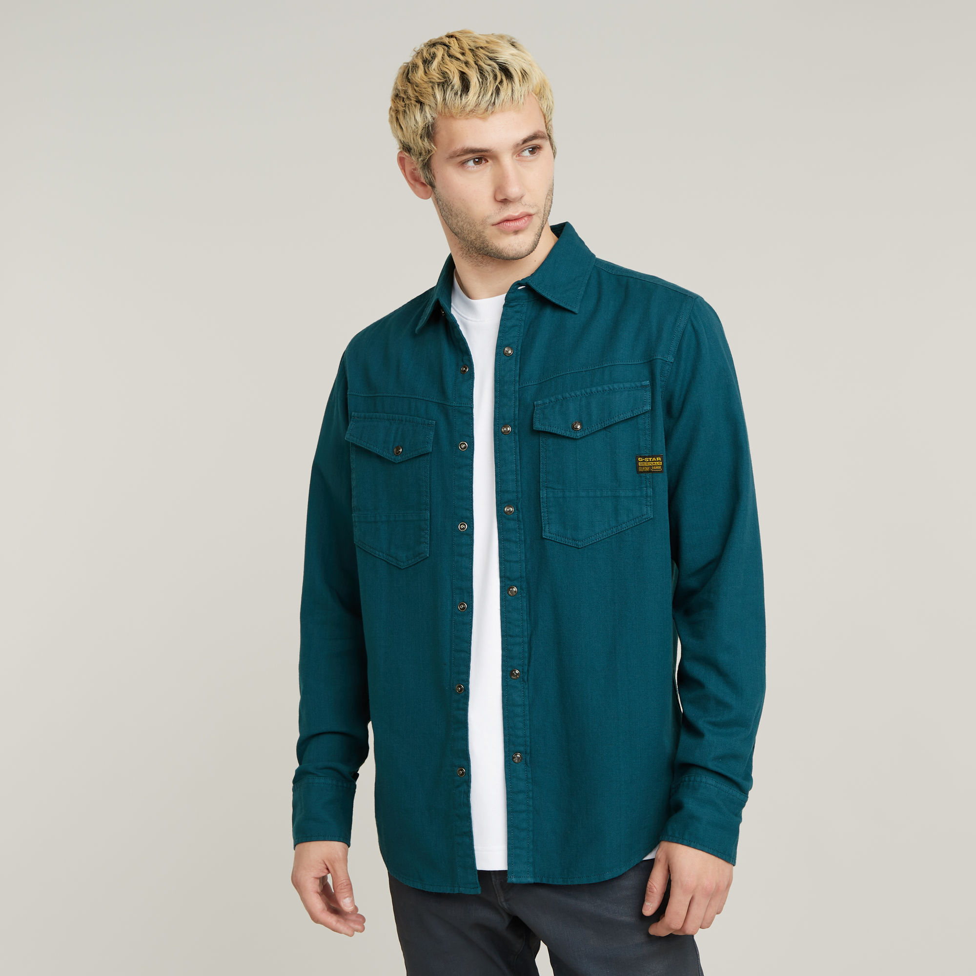 G-Star RAW Dakota Slim Shirt Midden blauw Heren