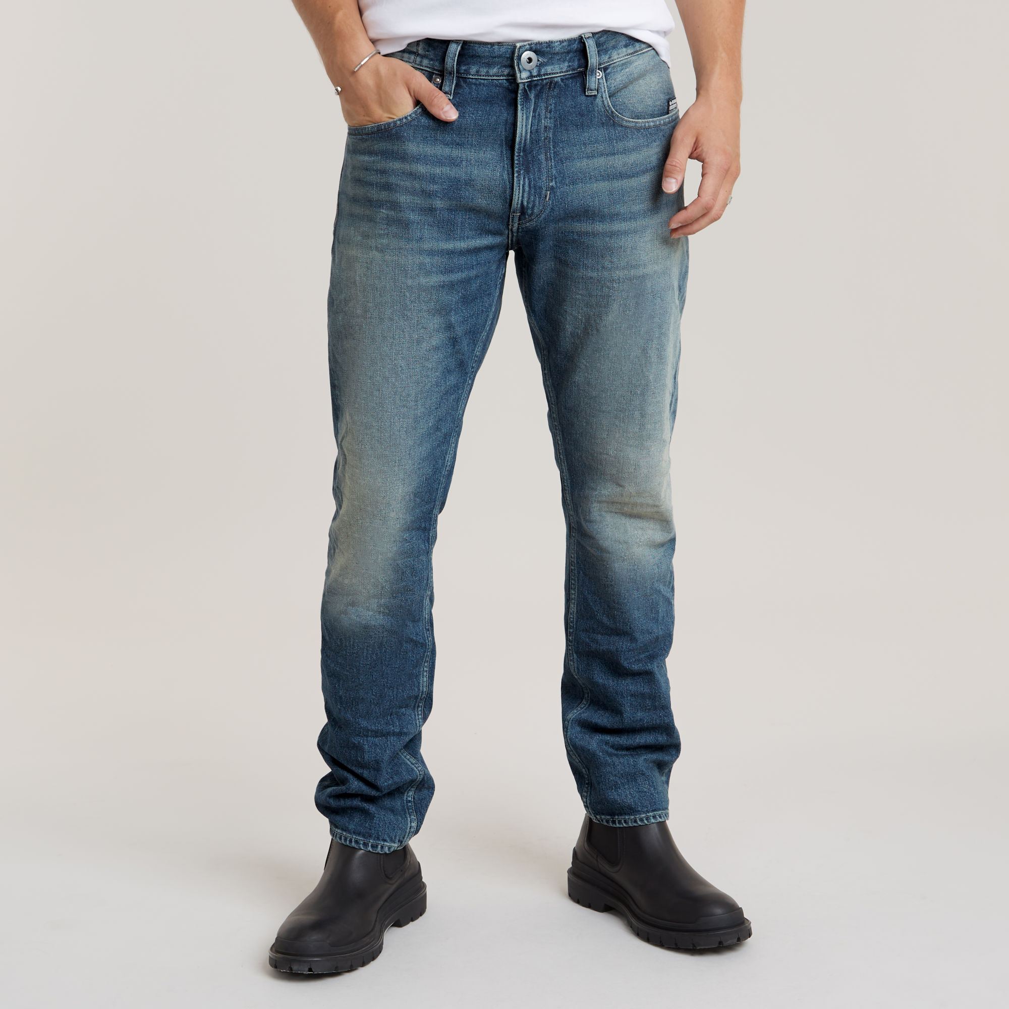 Mosa Straight Jeans - Mittelblau - Herren