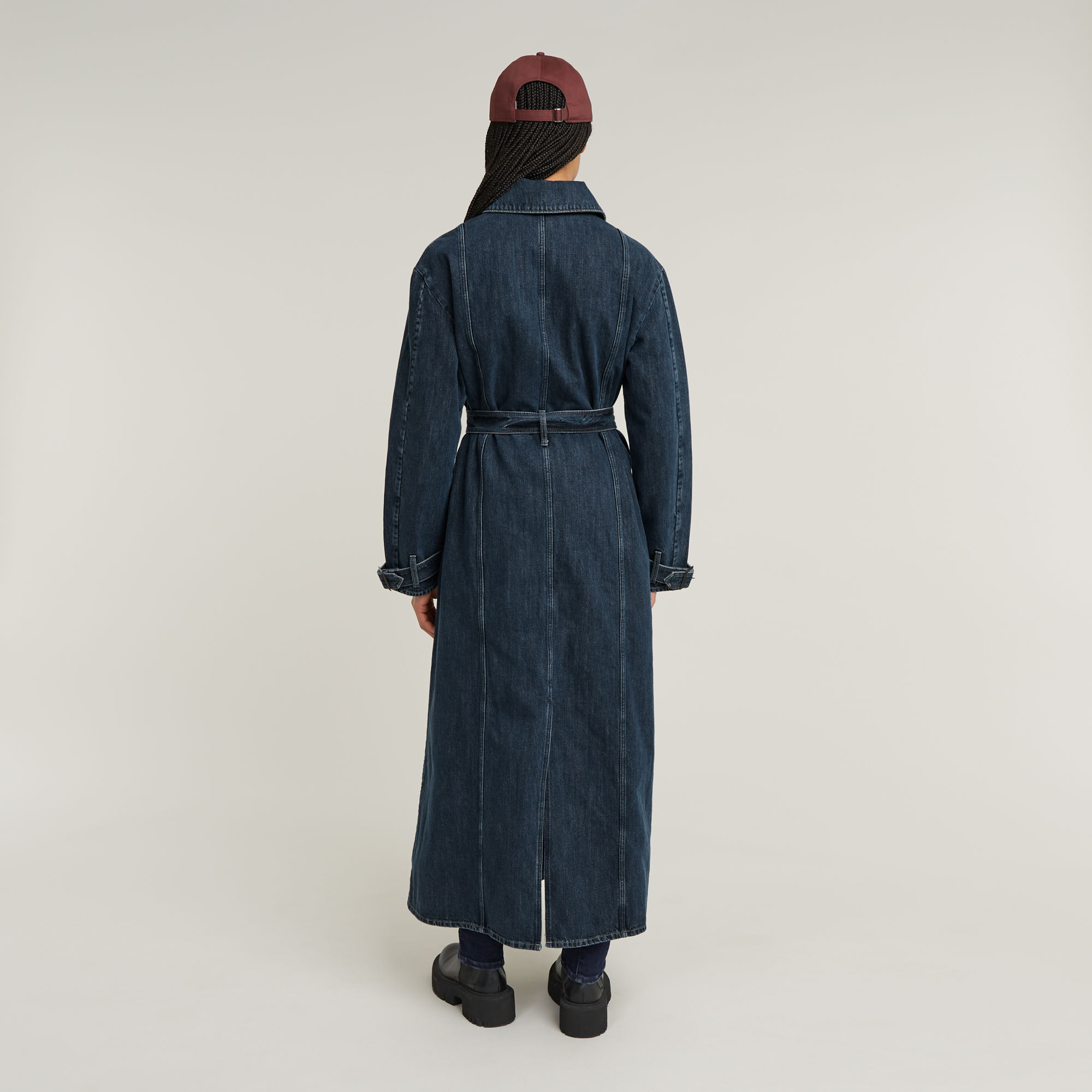 G-Star RAW Long Biker Trenchcoat Donkerblauw Dames