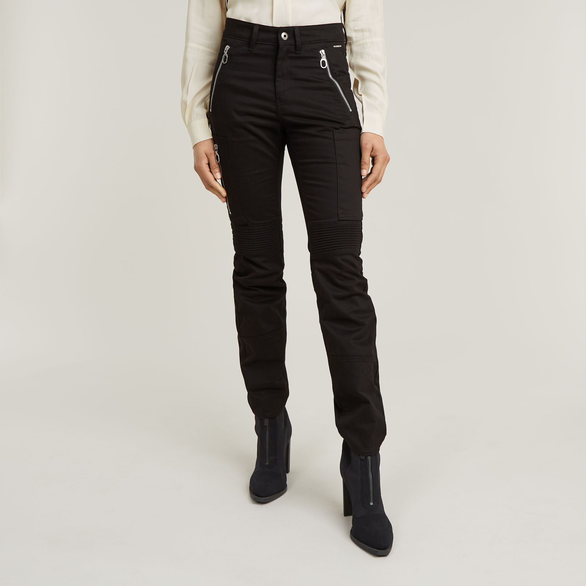 G-Star RAW Biker Skinny Cargo Broek - Zwart - Dames