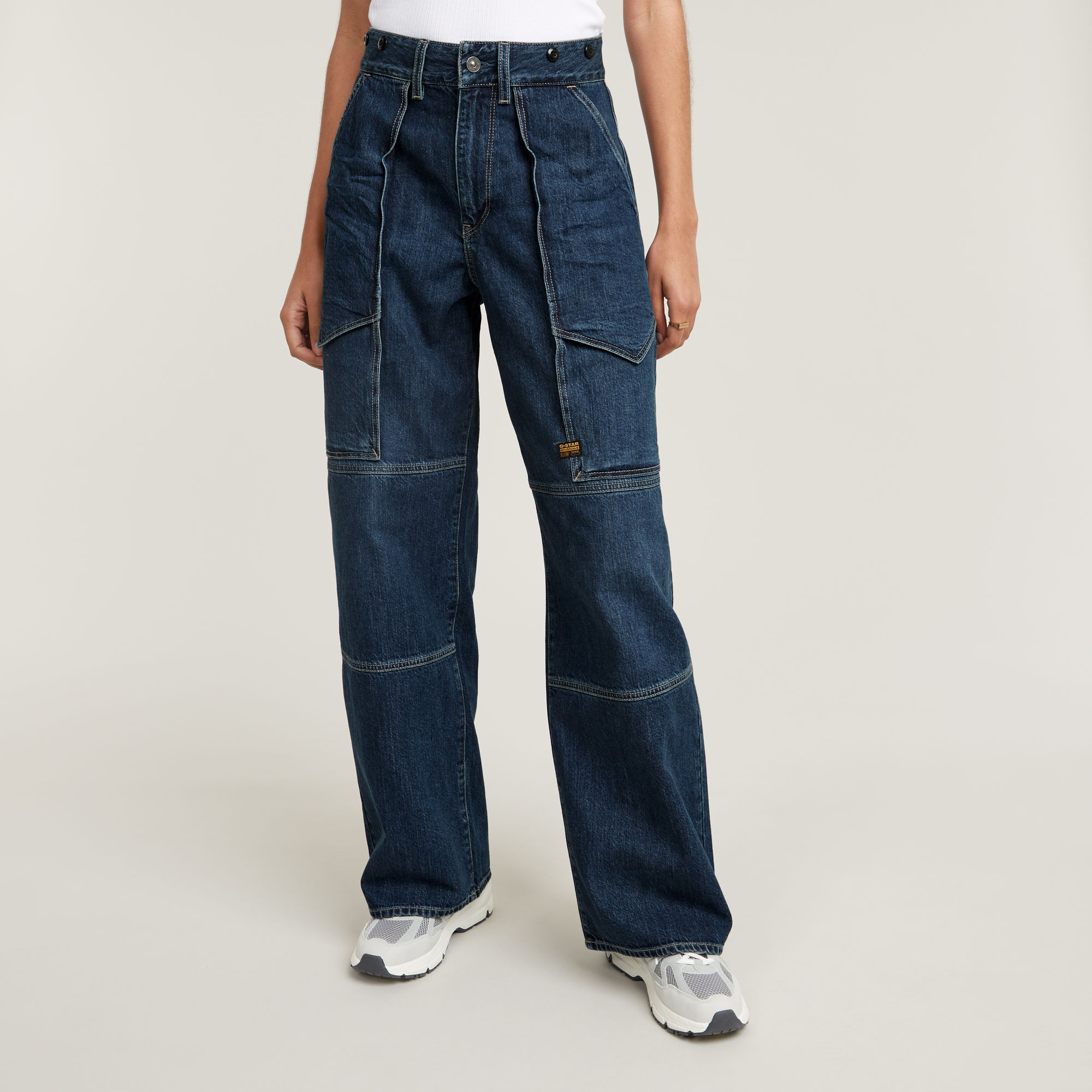 Barrel Utility High Loose Jeans - Dunkelblau - Damen