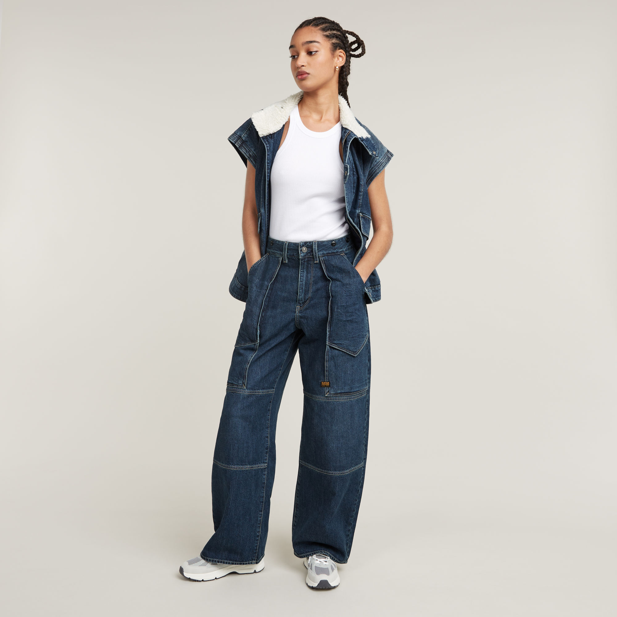 G-Star RAW Barrel Utility High Loose Jeans Donkerblauw Dames