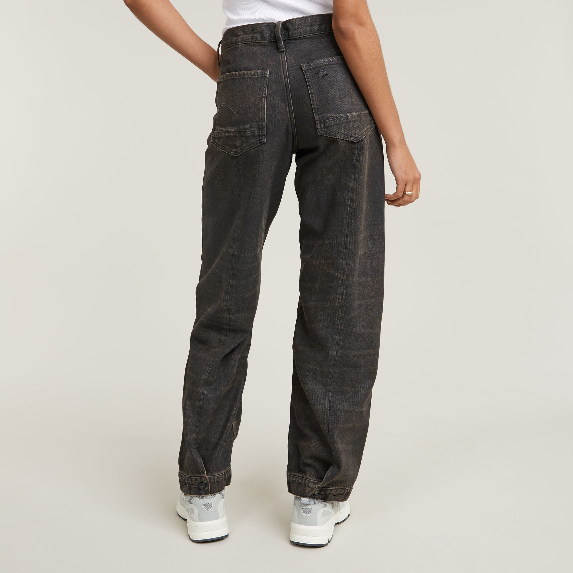 G-Star RAW Judee Biker Low Waist Loose Jeans Bruin Dames