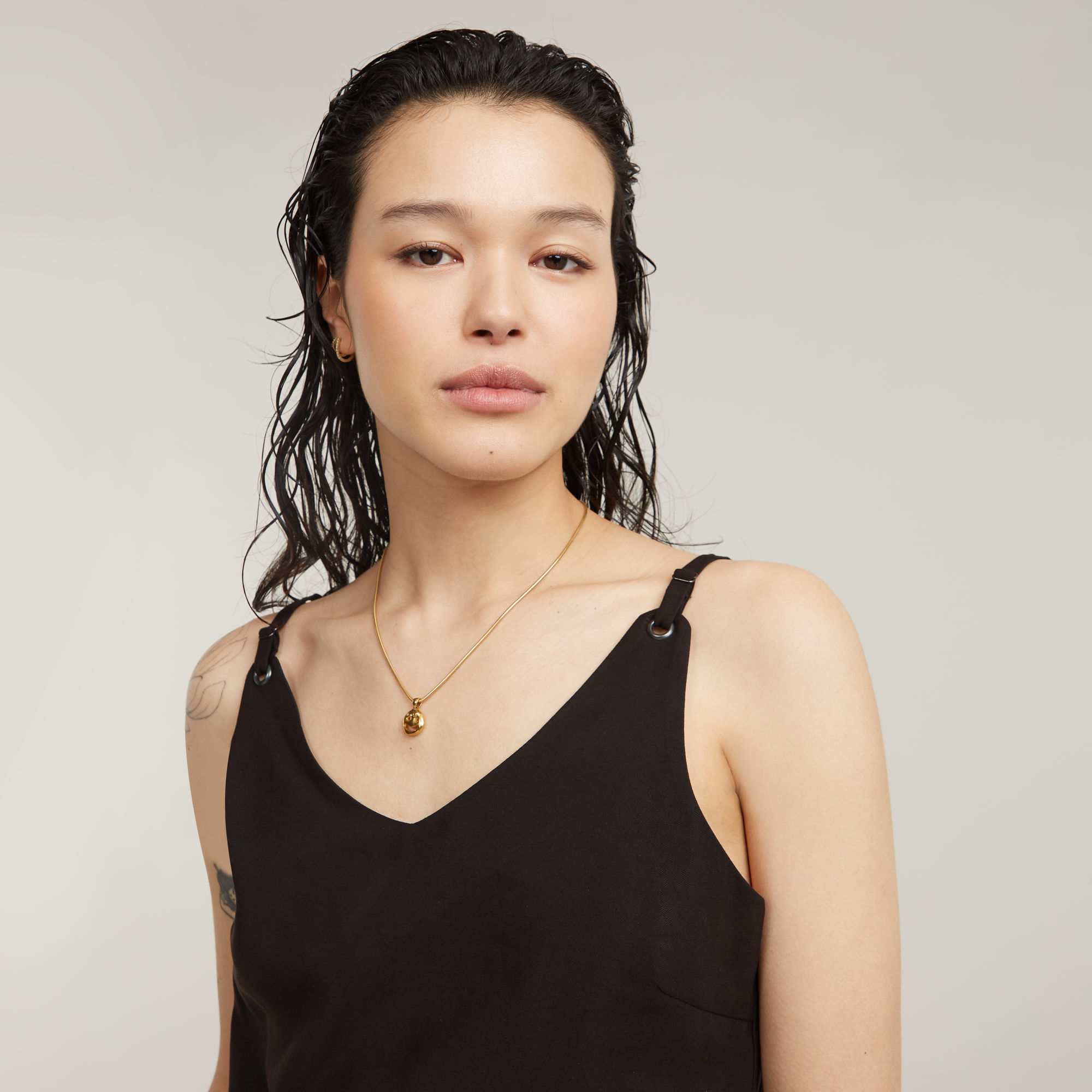 G-Star RAW Fluid Strap Jumpsuit Zwart Dames