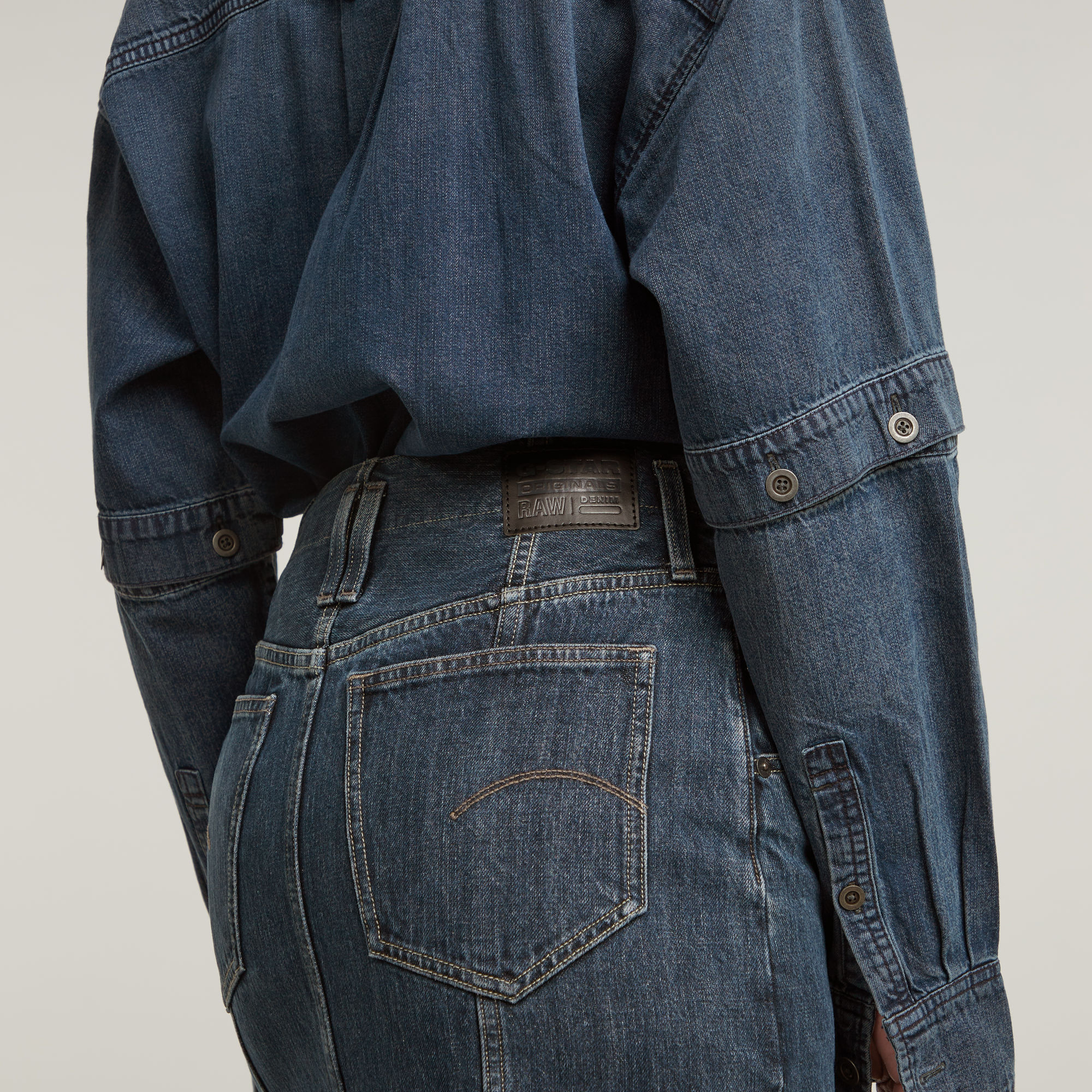 G-Star RAW Viktoria Moto Lange Rok Donkerblauw Dames