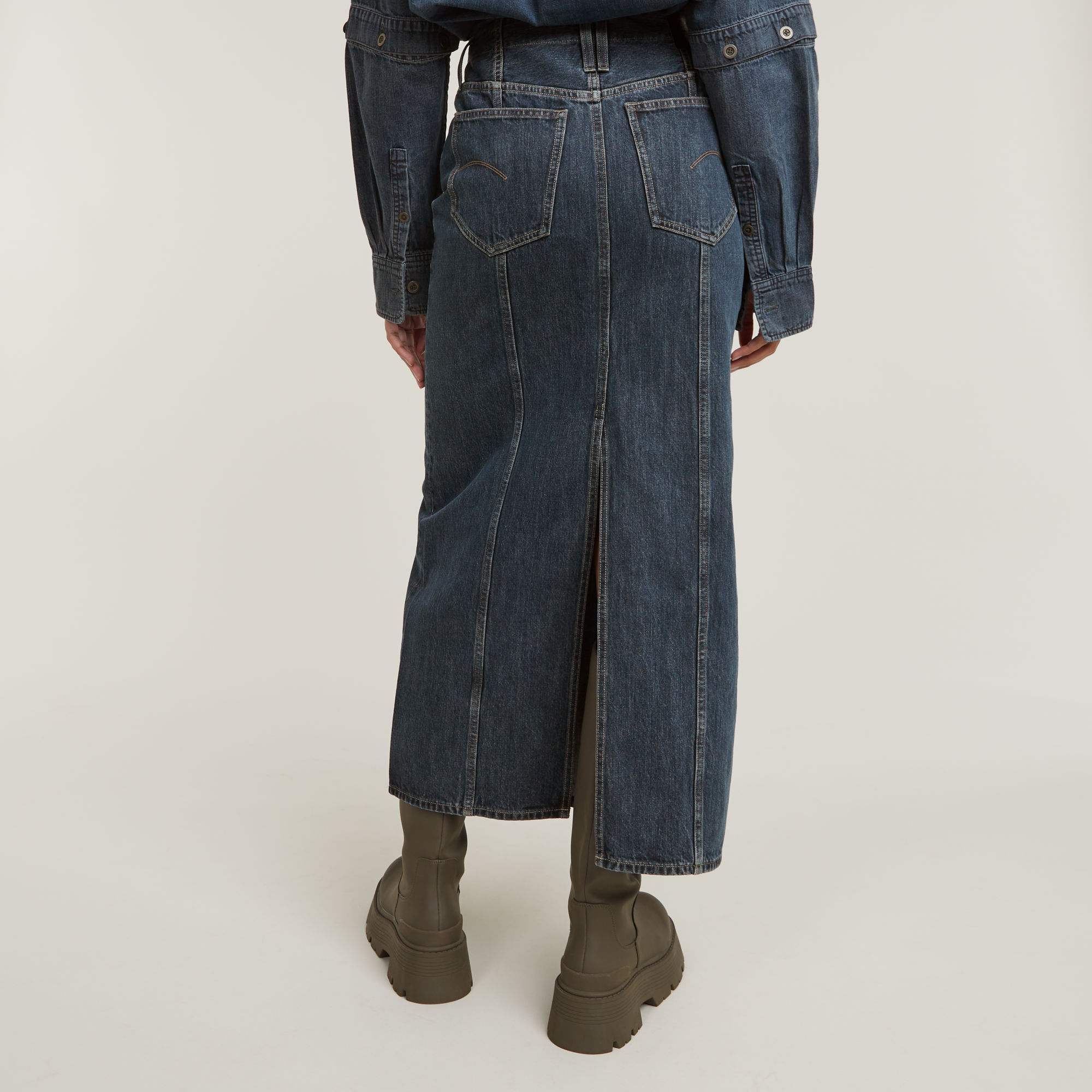 G-Star RAW Viktoria Moto Lange Rok Donkerblauw Dames