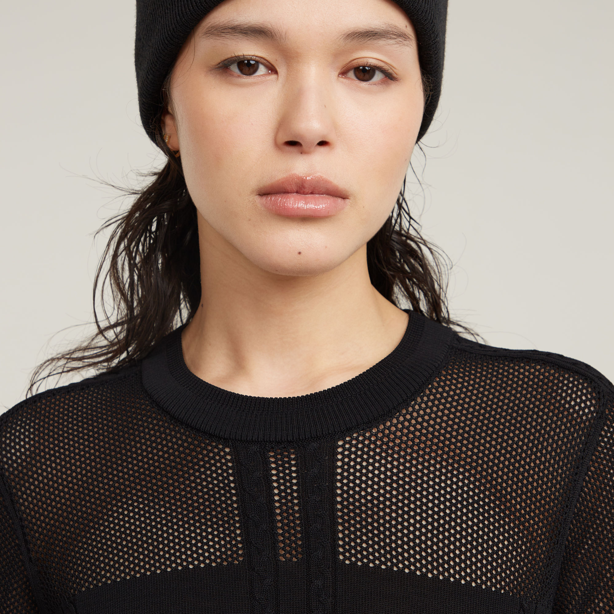 G-Star RAW Pointelle Gebreide Trui Zwart Dames