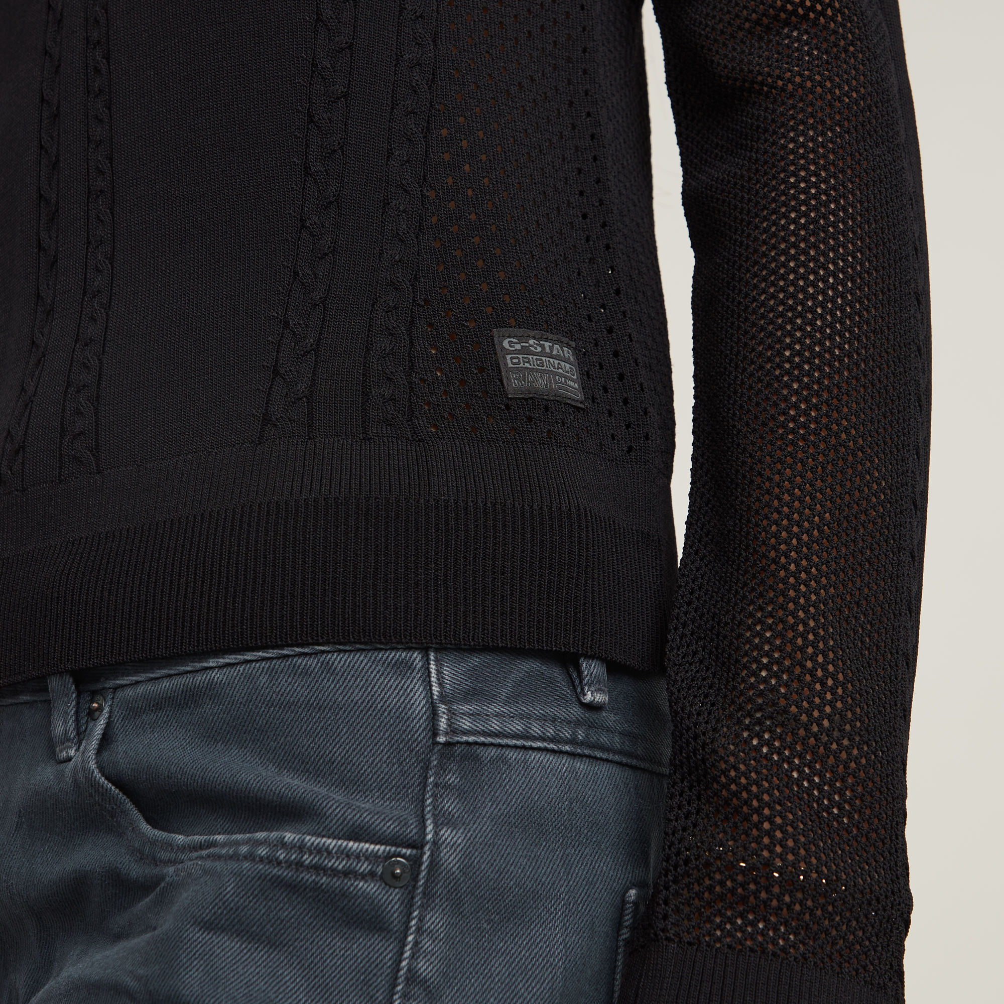 G-Star RAW Pointelle Gebreide Trui Zwart Dames