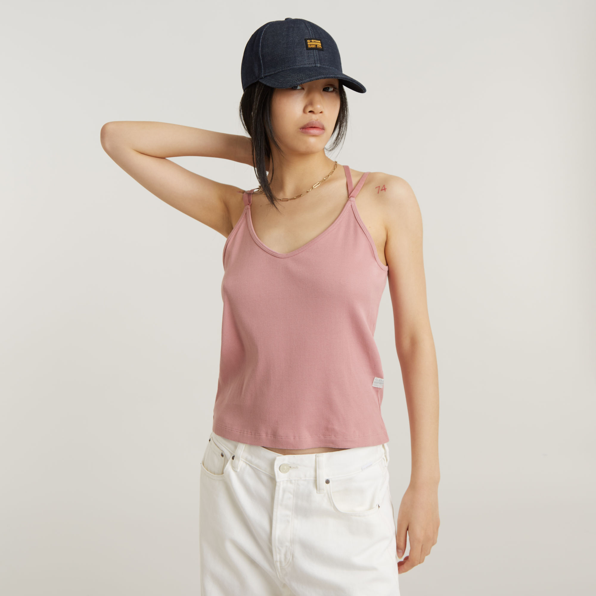 

Spaghetti Strap Tank Top - Pink - Women