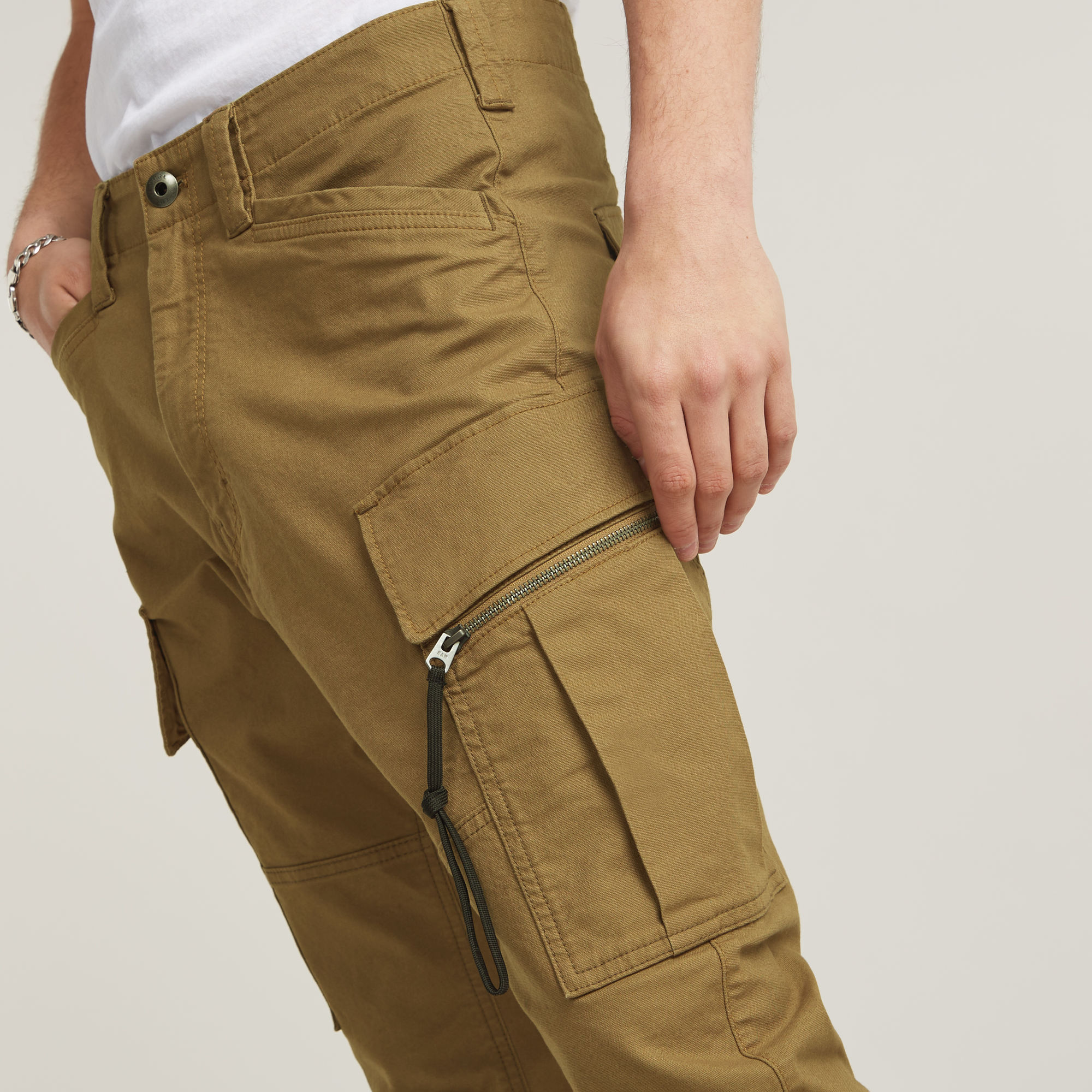 G-Star RAW Zip Pocket 3D Skinny Cargo Broek 2.0 Bruin Heren