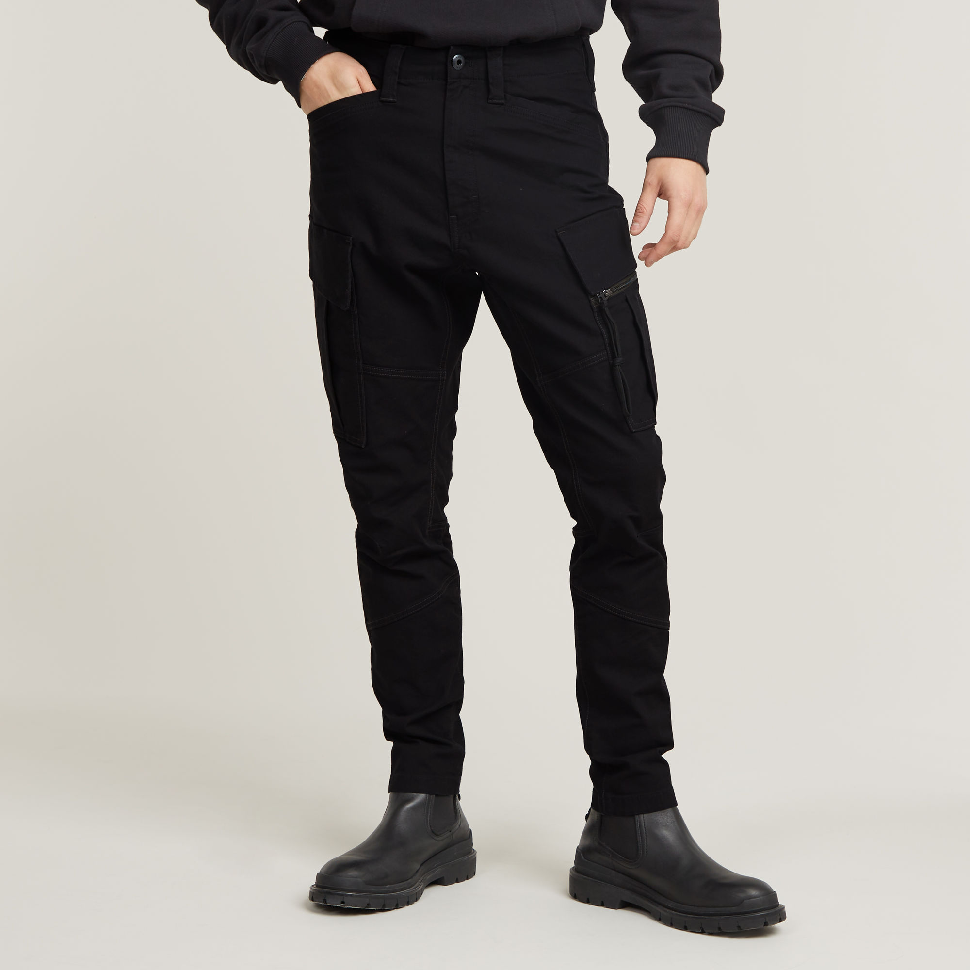 

Zip Pocket 3D Skinny Cargo Pants 2.0 - Black - Men