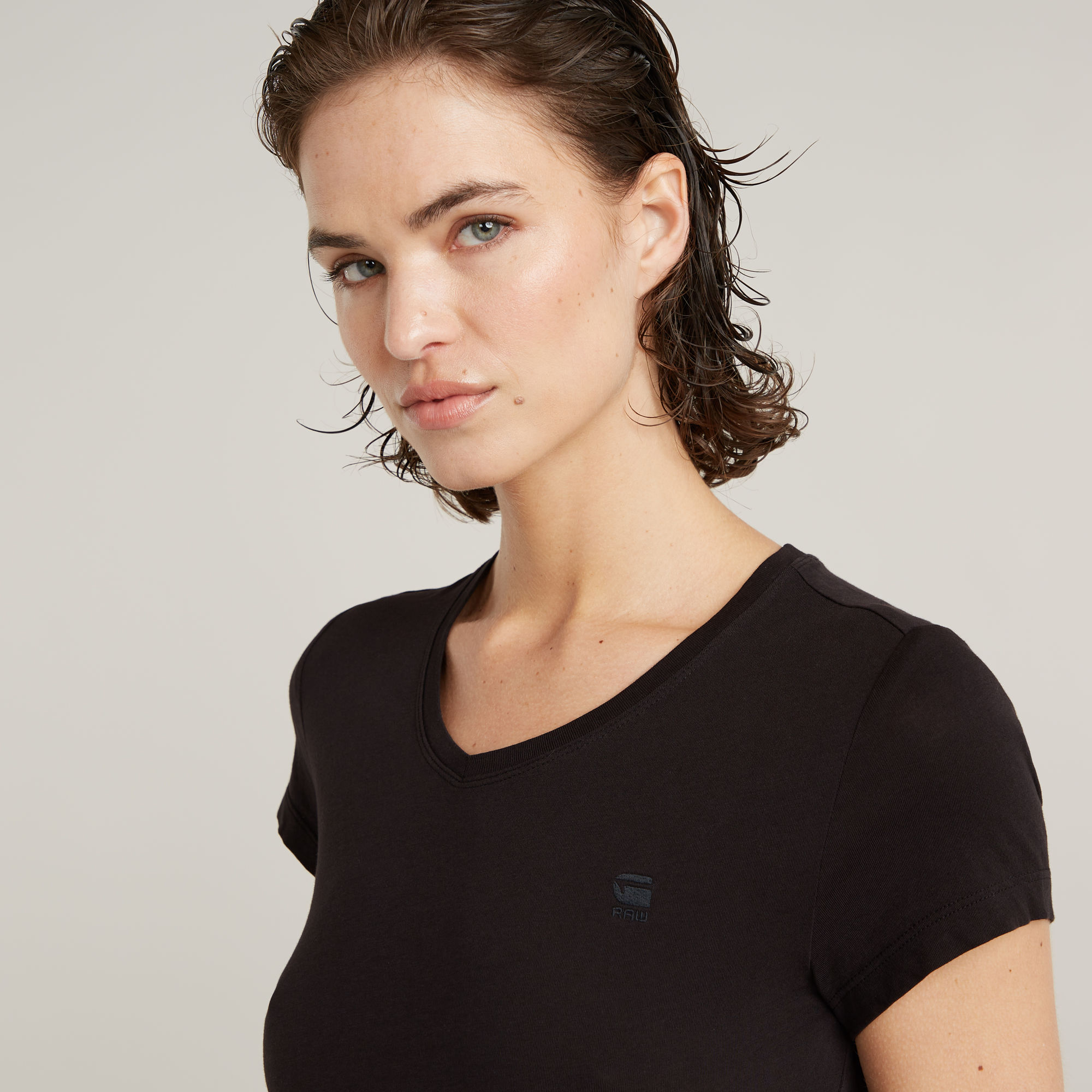 G-Star RAW Eyben Slim V-Hals Top 2.0 Zwart Dames
