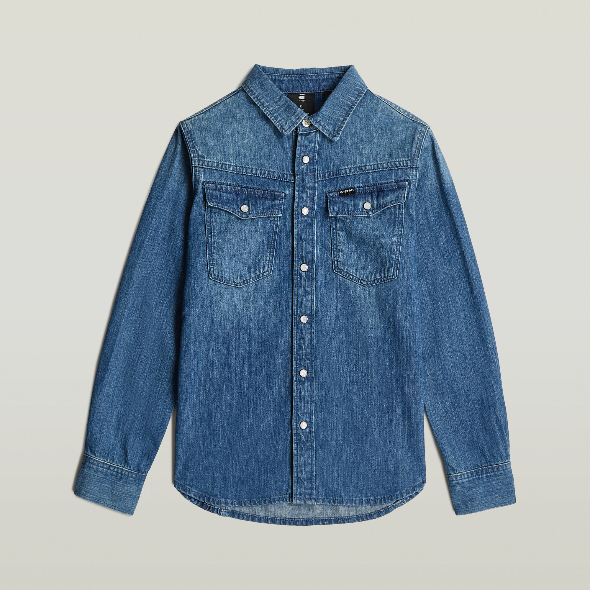 G-Star RAW Kids Unisex 3301 Boys Shirt Midden blauw jongens