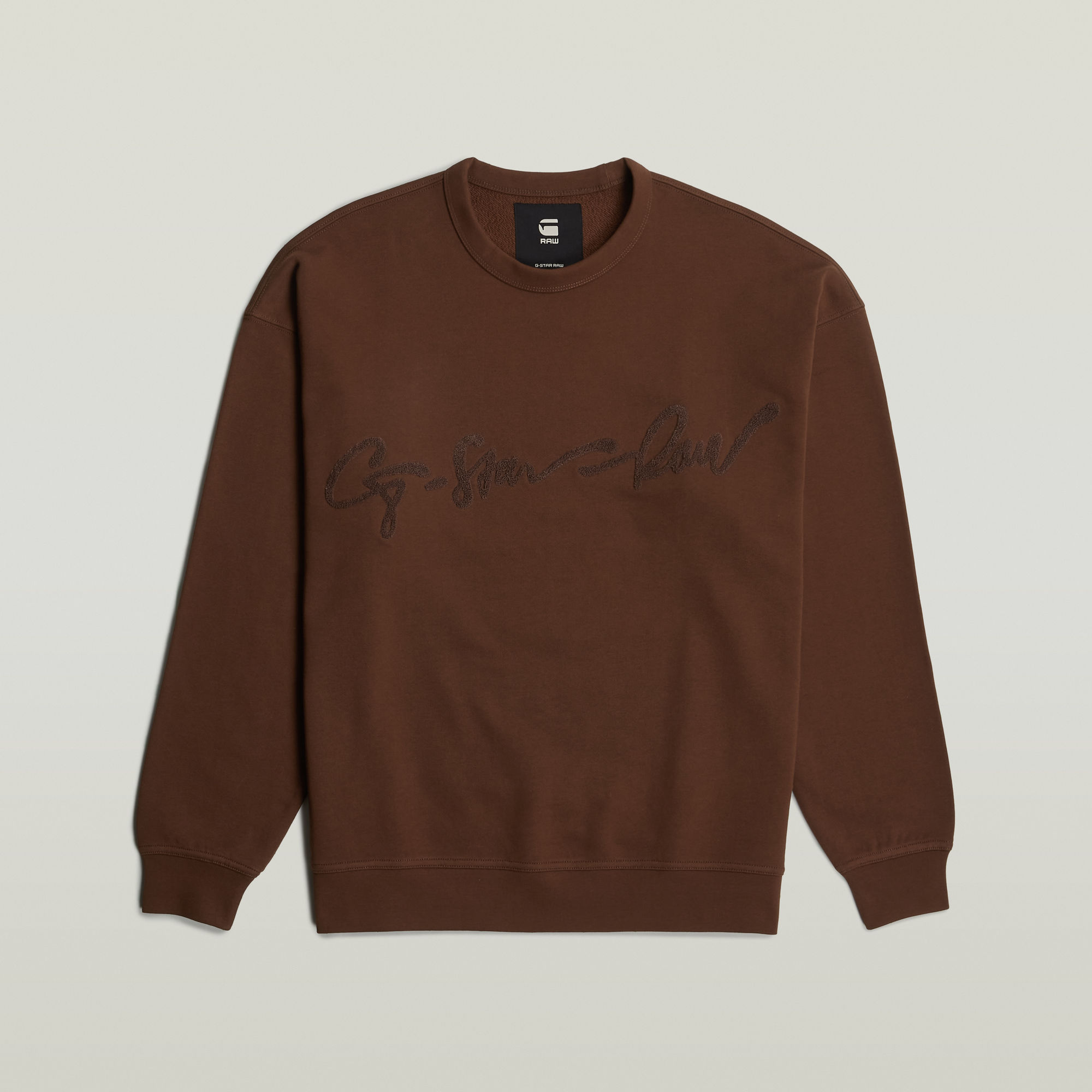 G-Star RAW Chenille G-Script Loose Sweater Bruin Heren
